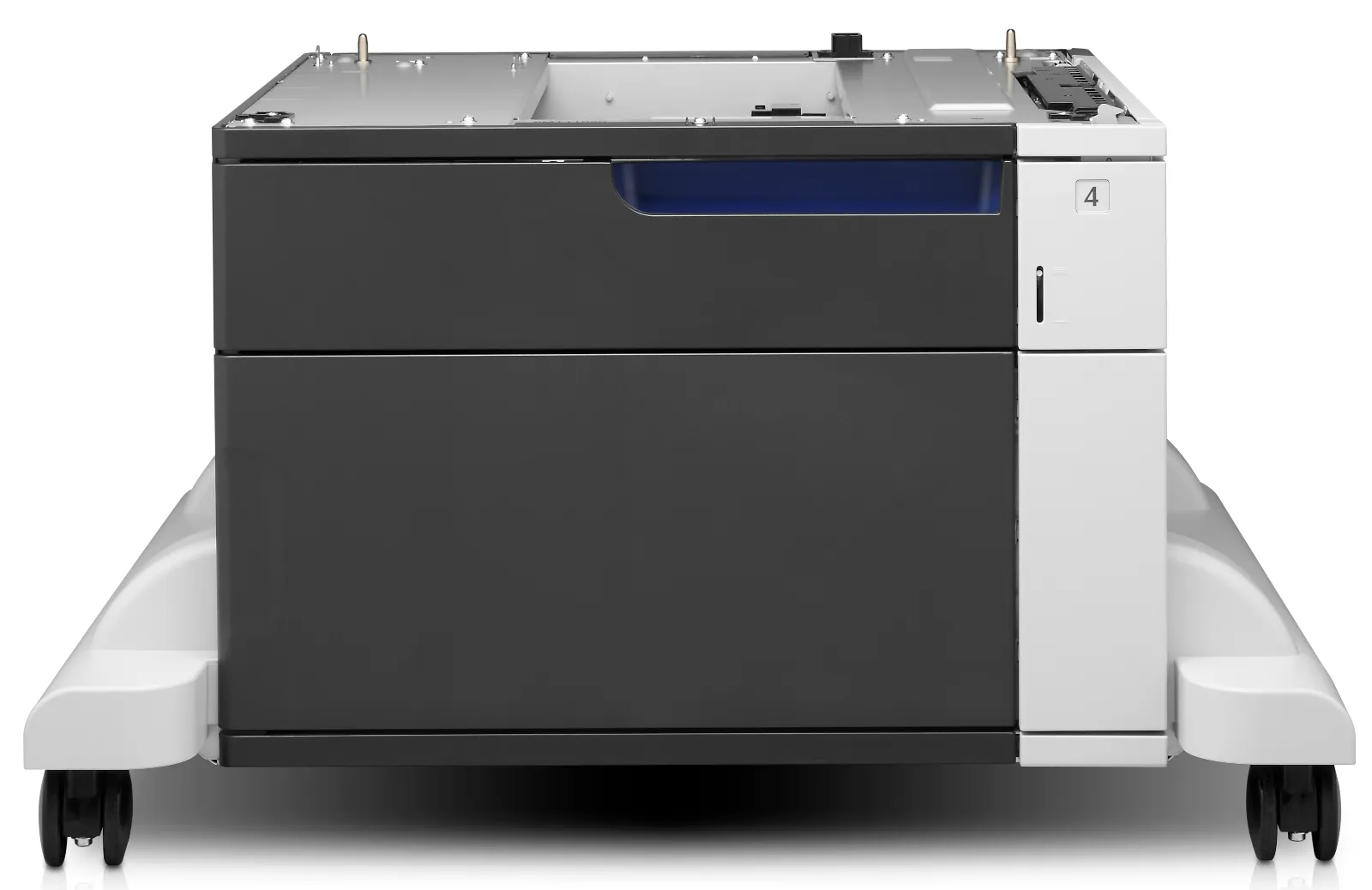 HP LaserJet 1x500-sheet Paper Feeder and Stand, front view