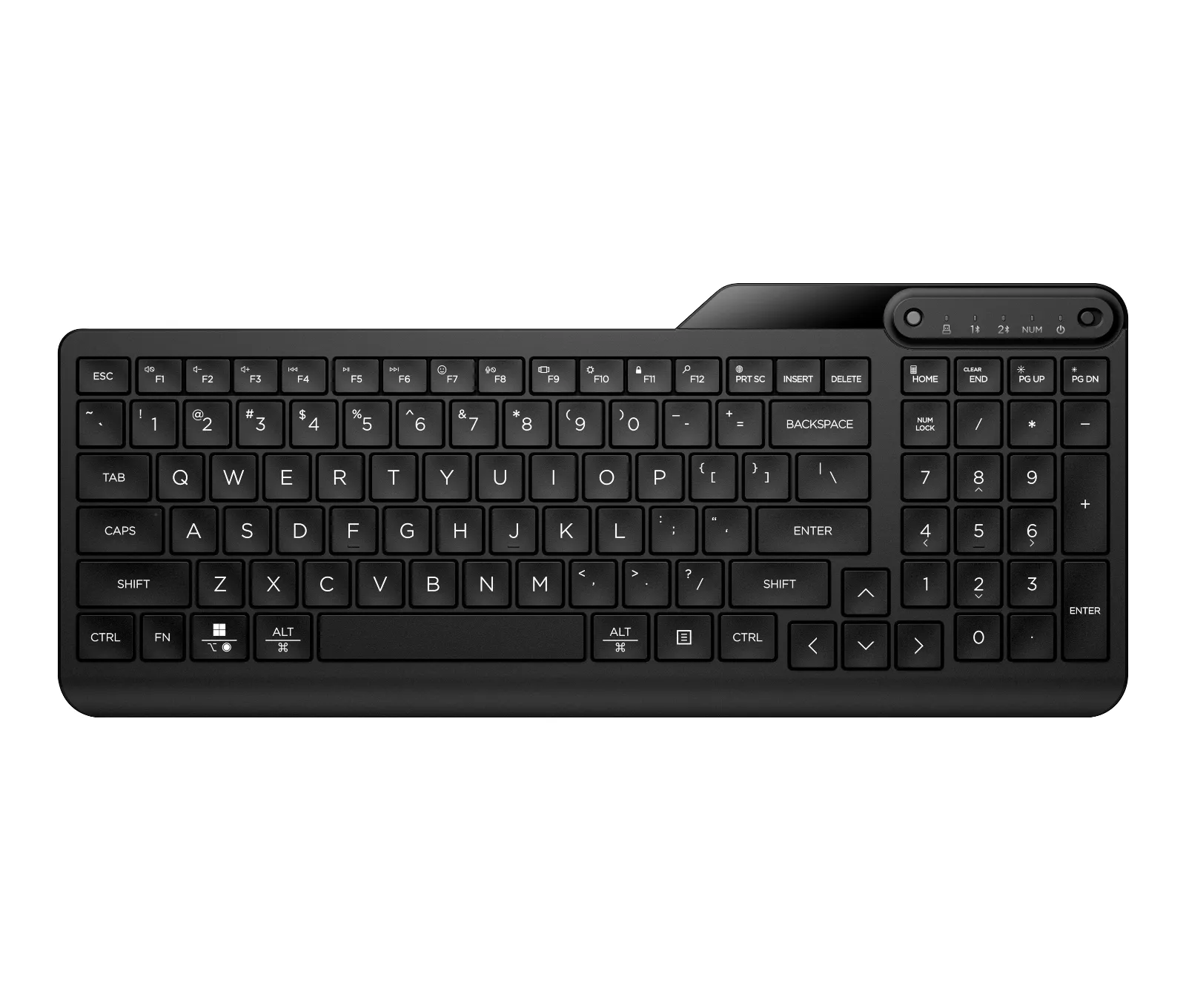 HP 475 Dual-Mode Wireless Keyboard, top view