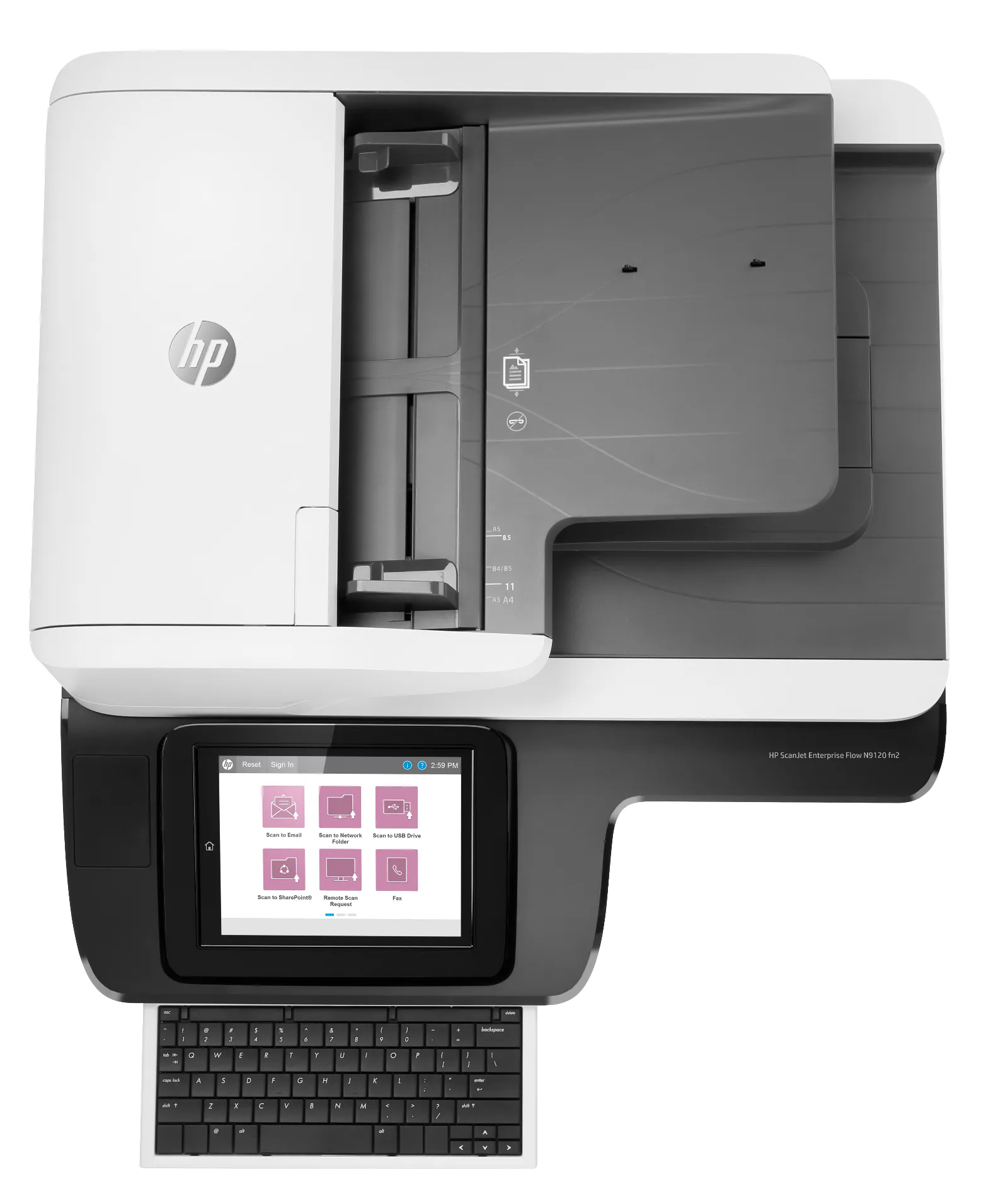 HP ScanJet Enterprise Flow N9120 fn2 Document Scanner, top view