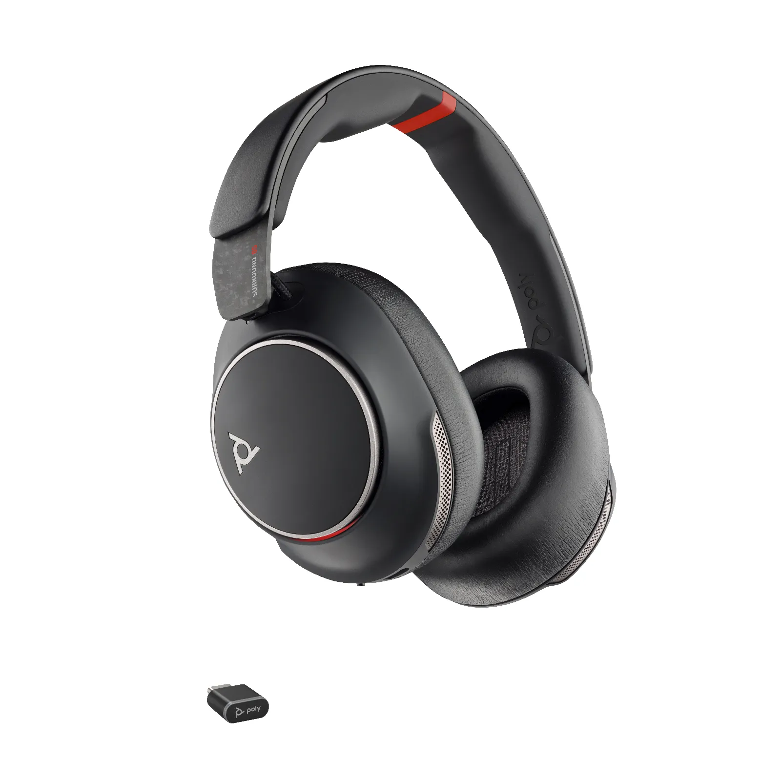 HP Poly Voyager Surround 85 UC USB-C Headset +USB-C/A Adapter +Charging Stand