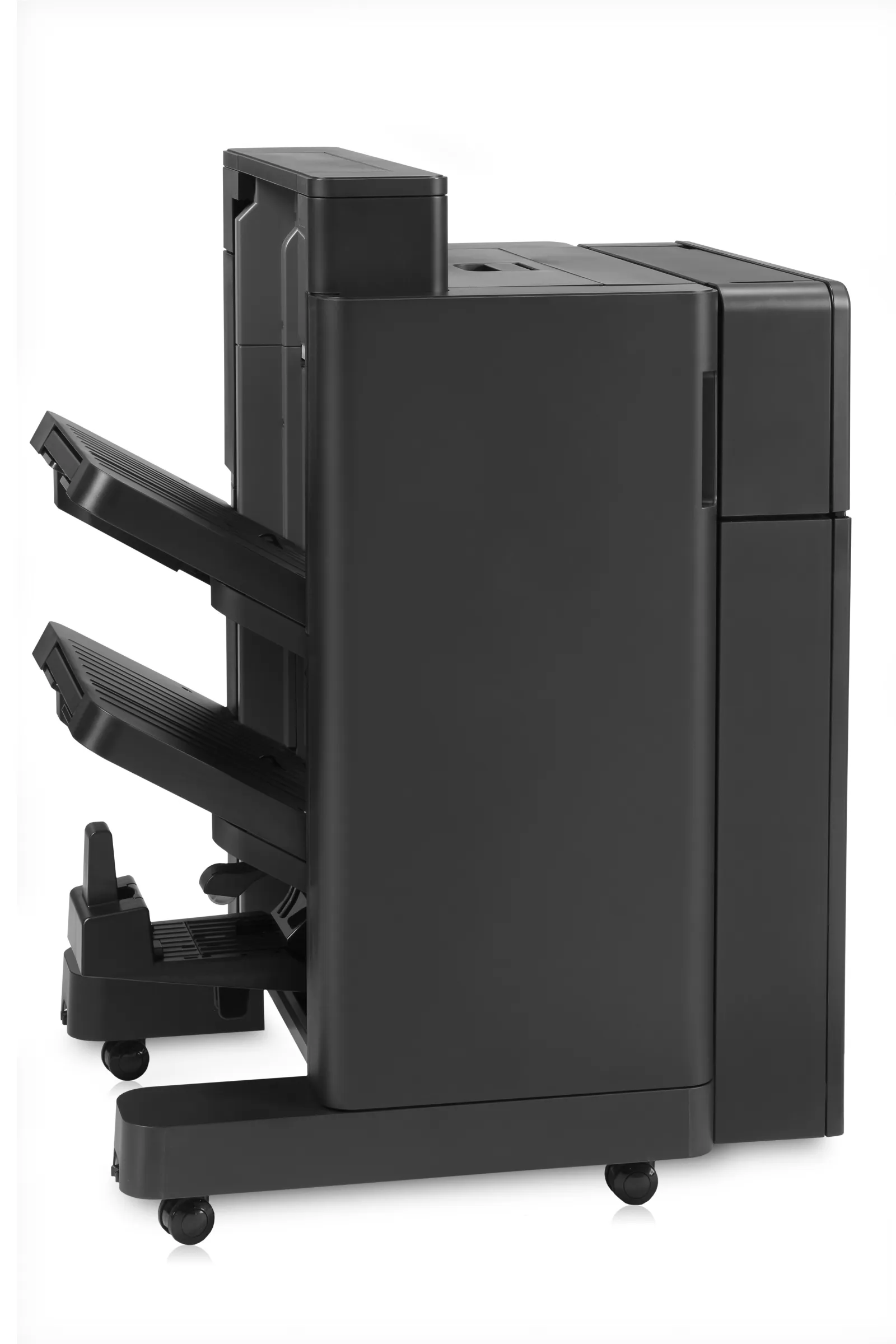 HP Color LaserJet Booklet Maker/Finisher with 2/4 hole punch, right side view