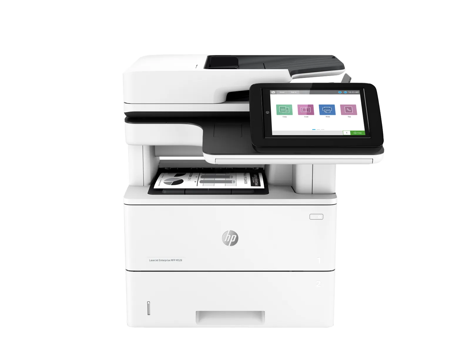 HP LaserJet Enterprise MFP M528dn, front view