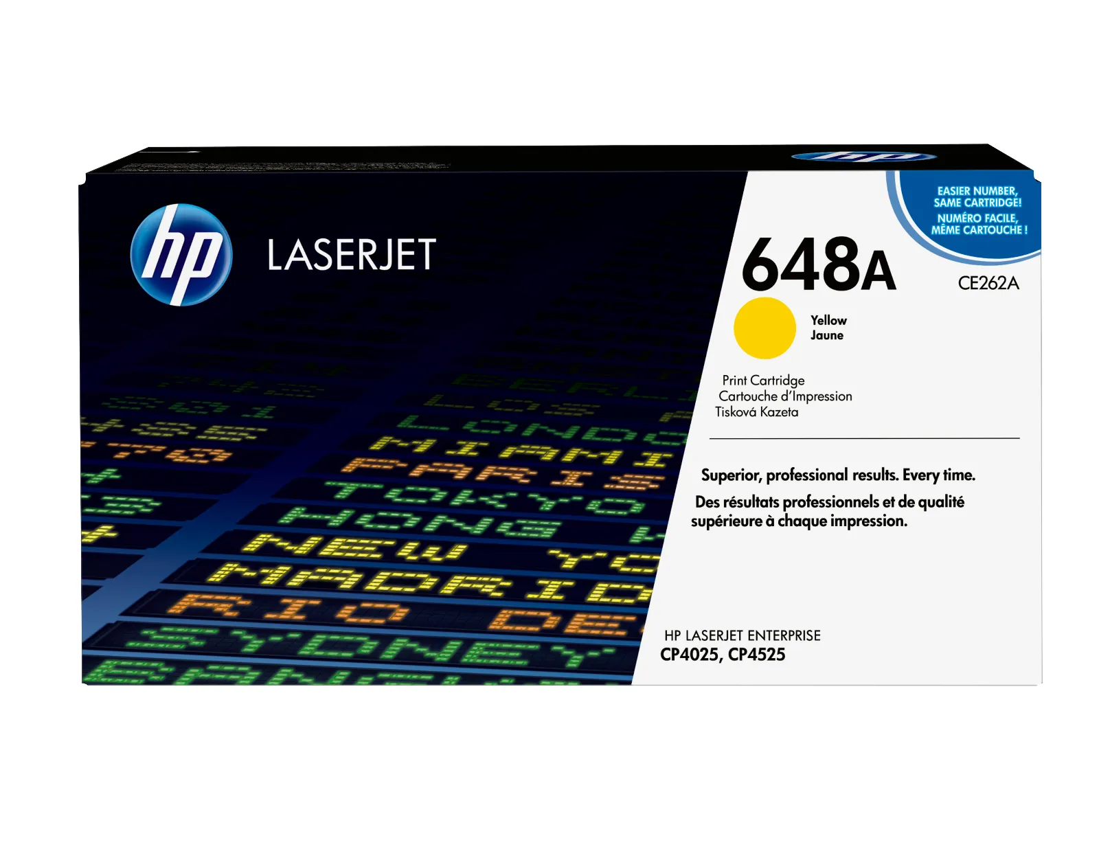 HP 648A Yellow Original LaserJet Toner Cartridge, front view