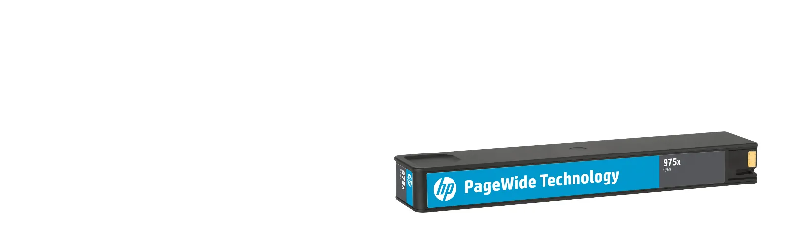 HP 975X High Yield Cyan Original PageWide Cartridge, front view