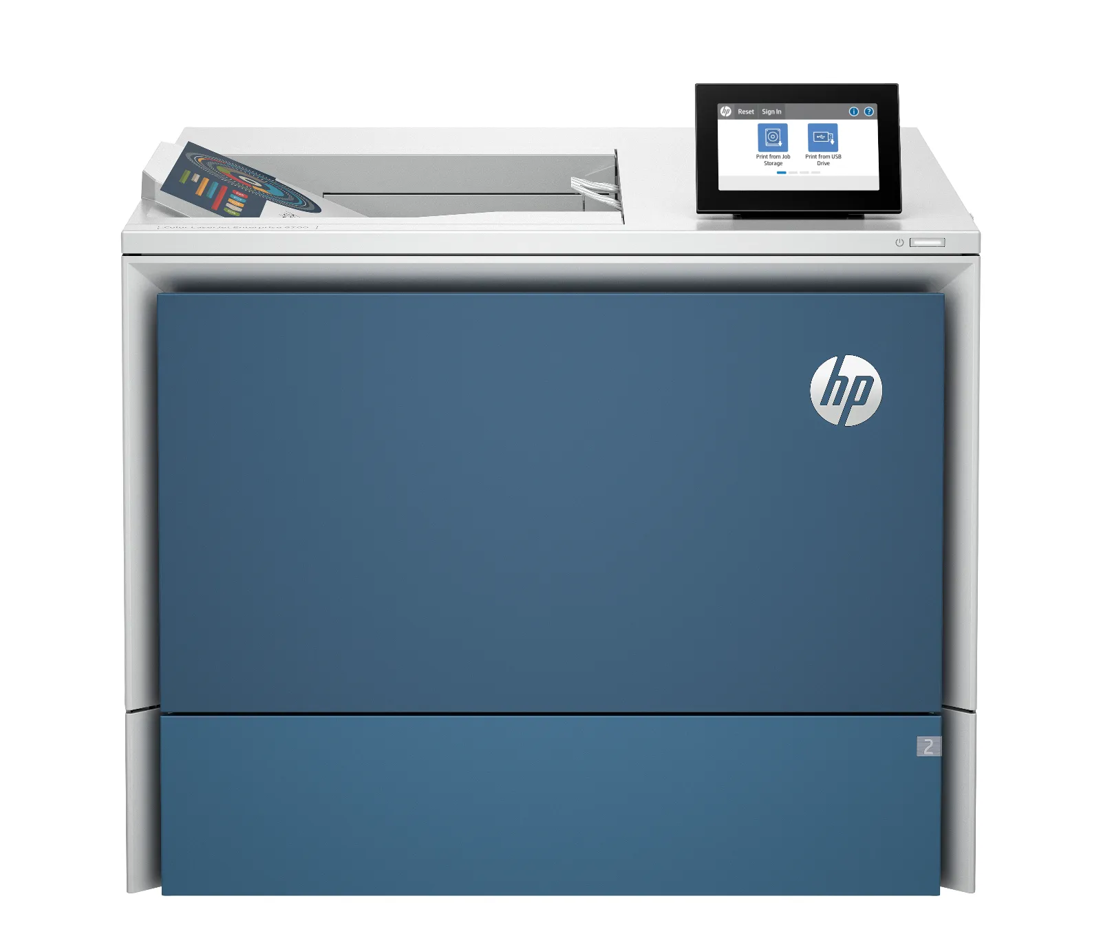 HP Color LaserJet Enterprise 6700dn Printer, front view