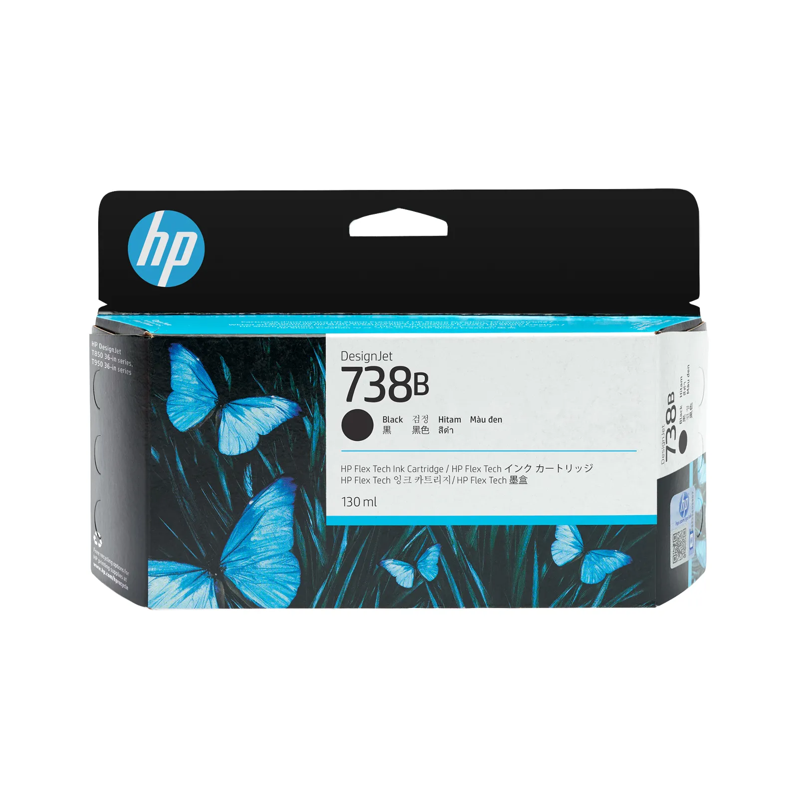 HP 738B 130-ml Black DesignJet Ink Cartridge print head