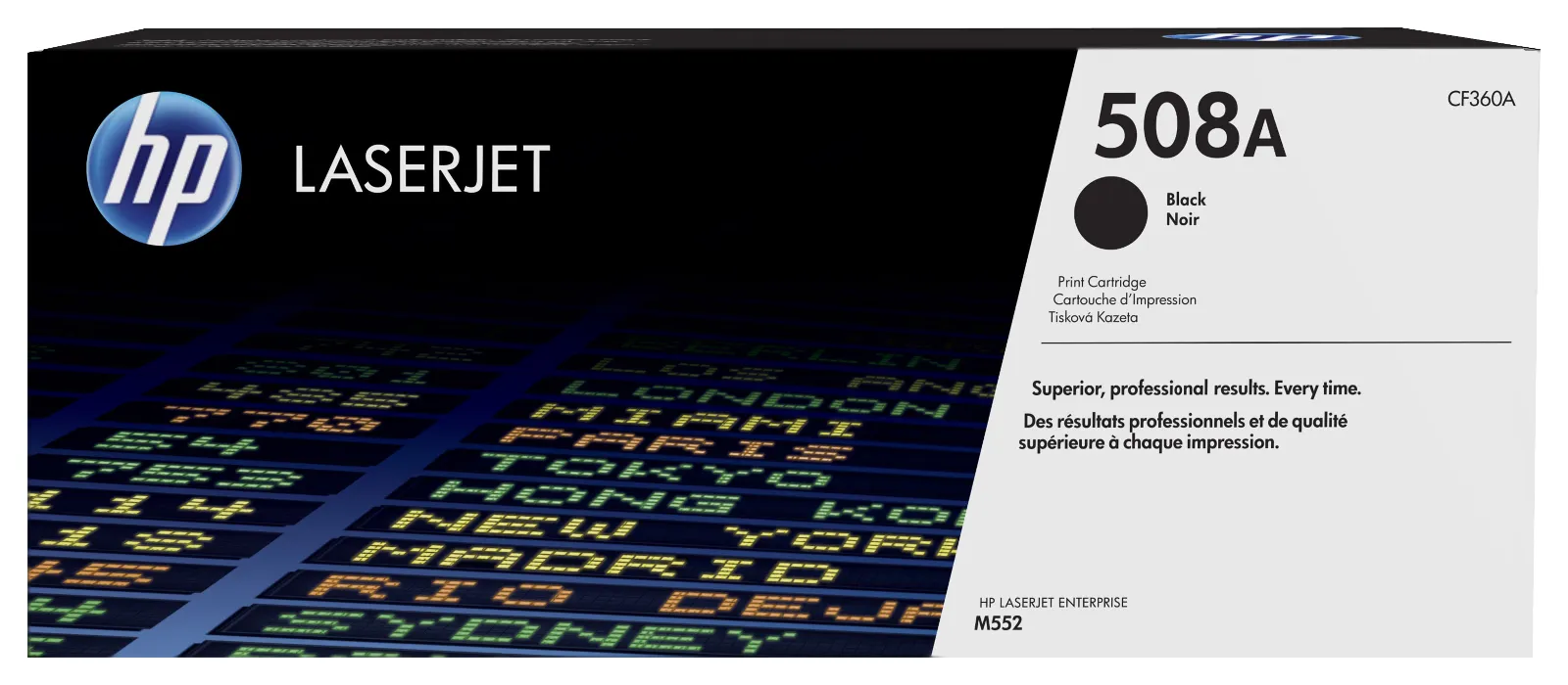 HP 508A Black Original LaserJet Toner Cartridge, front view