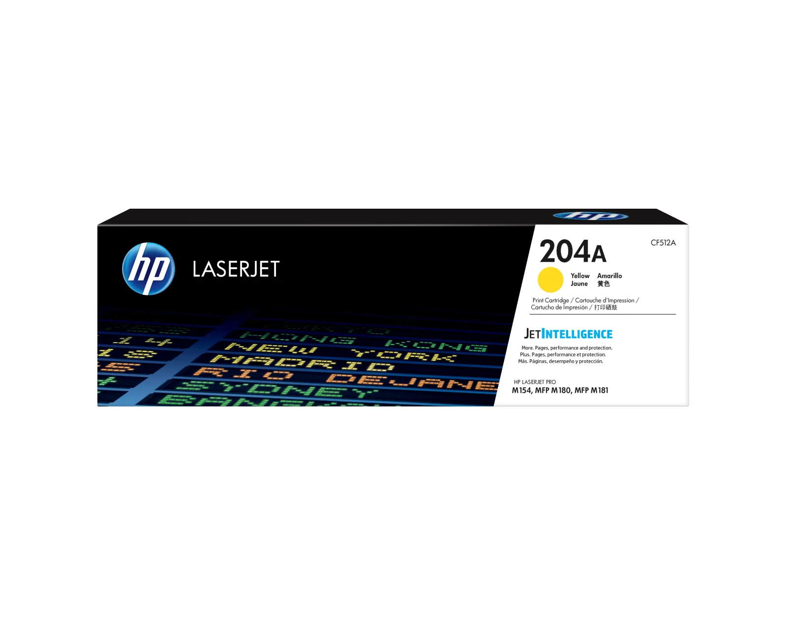 HP 204A Yellow Original LaserJet Toner Cartridge, front view