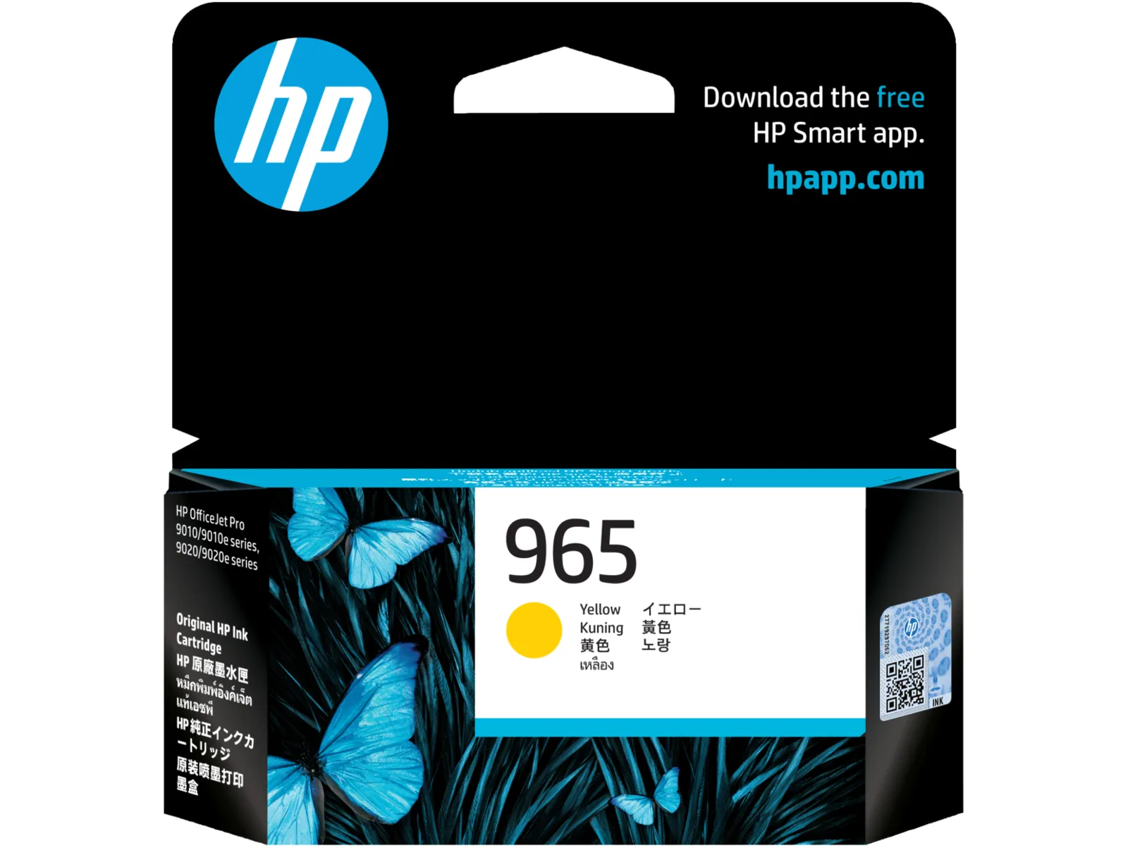 HP 965 Yellow Original Ink Cartridge, front view