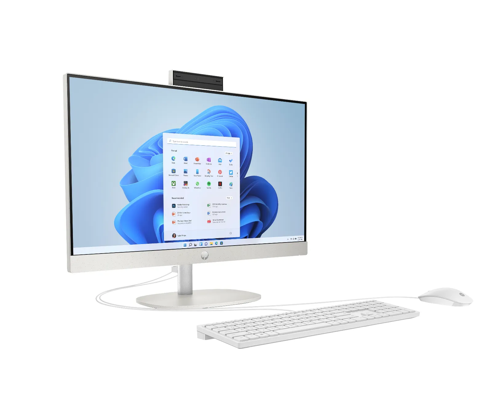 HP 23.8 inch All-in-One 24-cr1001a PC, right side view