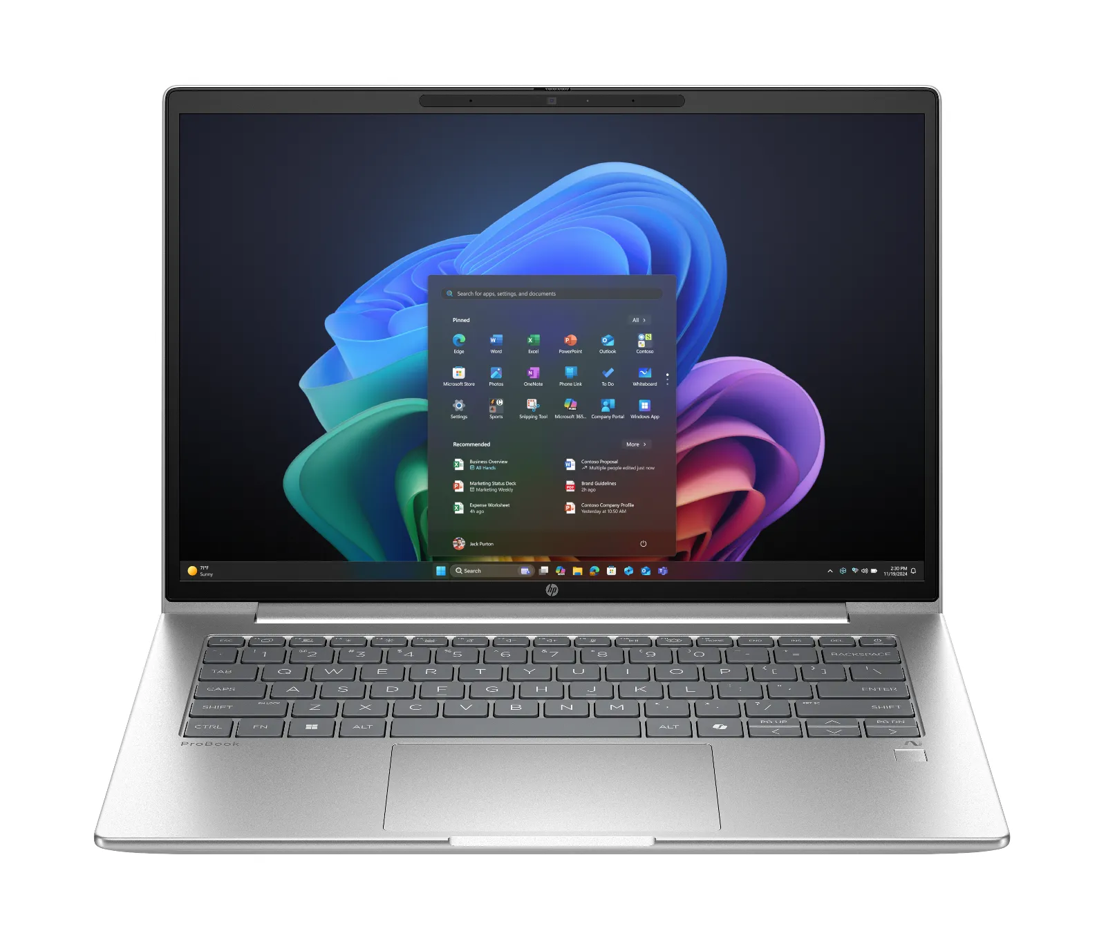 HP ProBook 4 G1q 14 inch Notebook Next Gen AI PC, front view