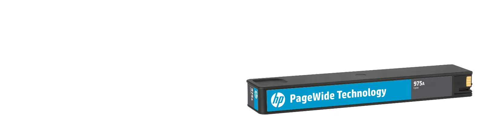 HP 975A Cyan Original PageWide Cartridge, front view