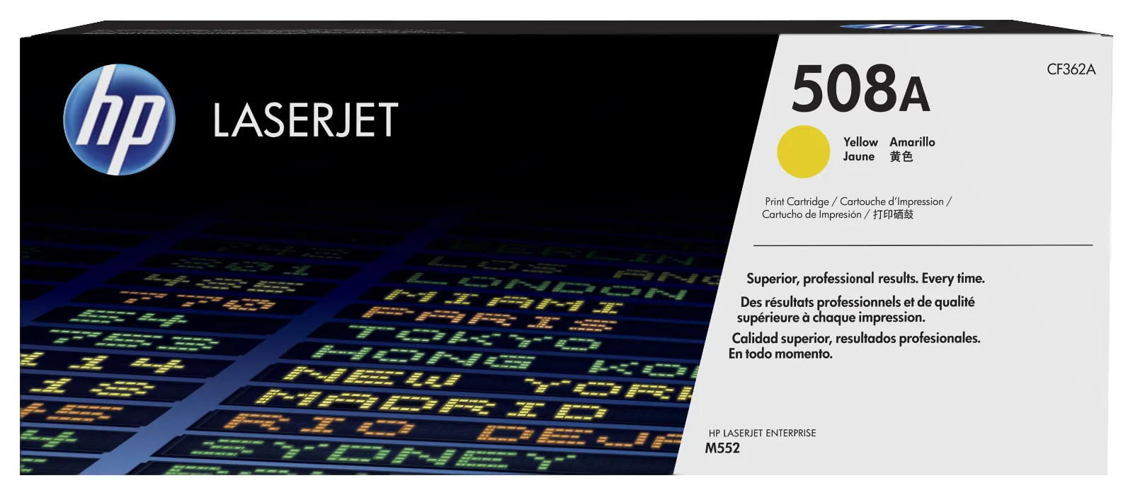 HP 508A Yellow Original LaserJet Toner Cartridge, front view