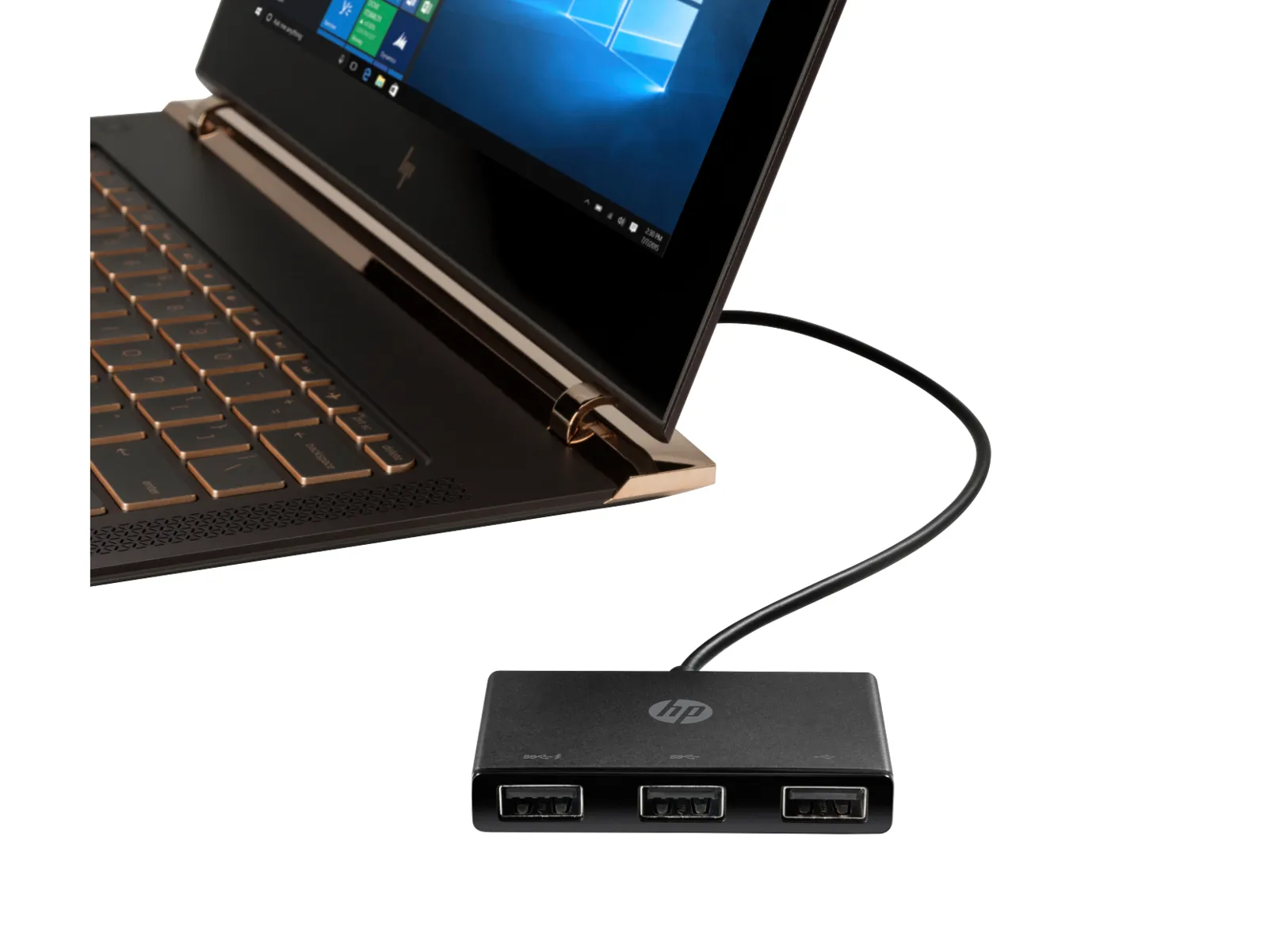 HP USB-C to USB-A Hub, front view