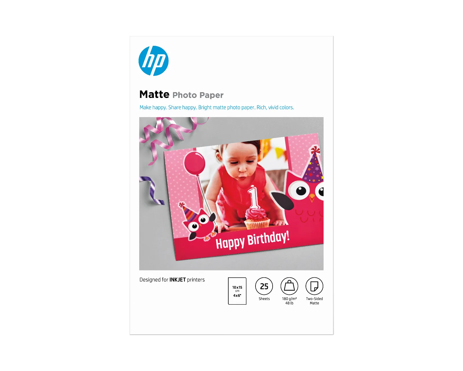 HP Matte Photo Paper-25 sht/10 x 15 cm