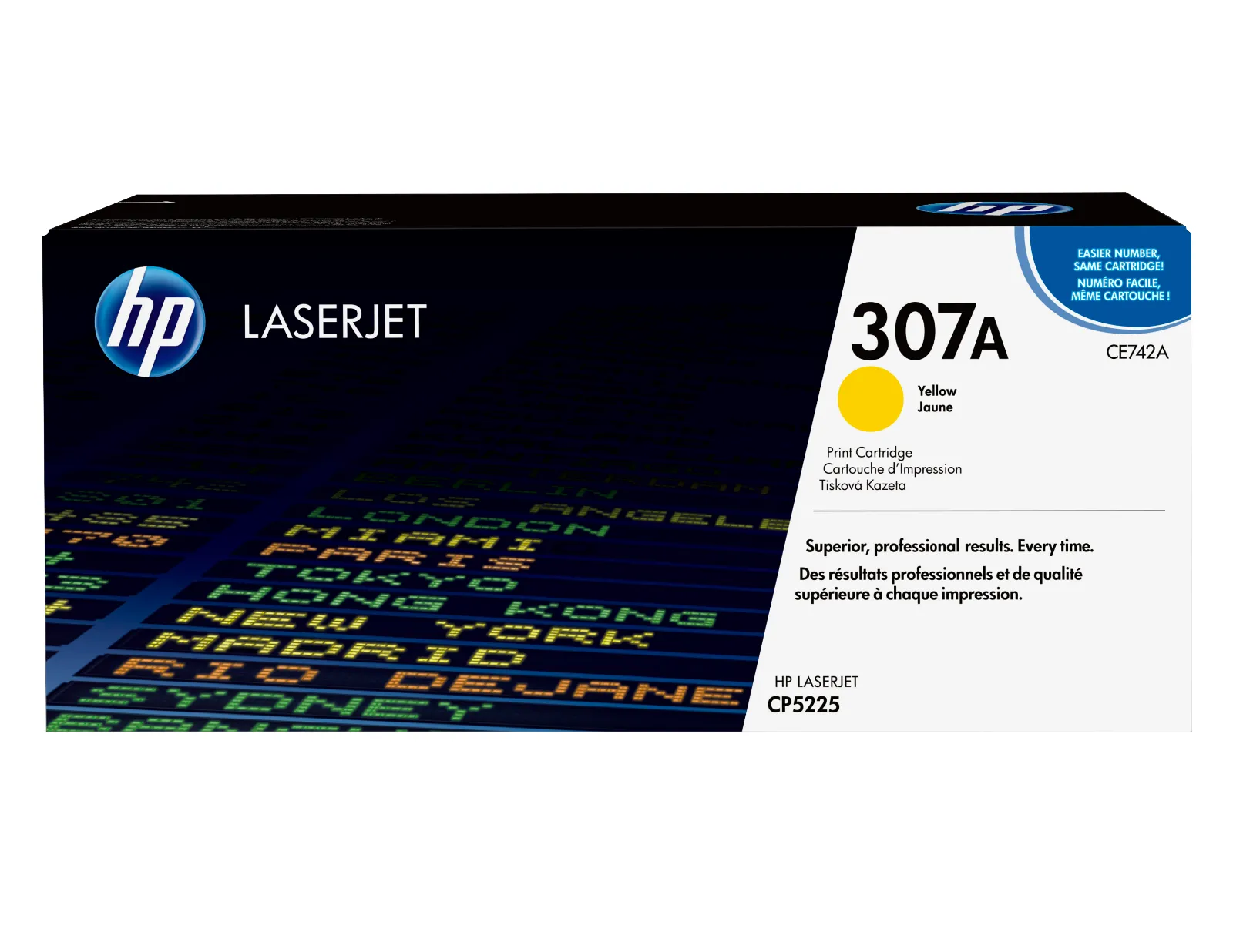 HP 307A Yellow Original LaserJet Toner Cartridge, front view