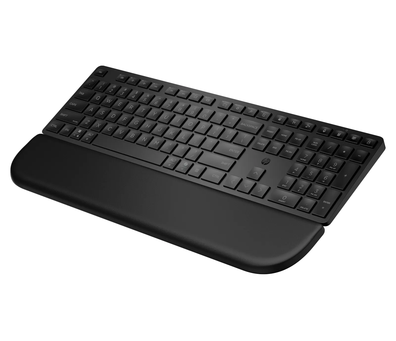 HP Multi-Device Dual-Mode Keyboard with Palm Rest 580K, left side view