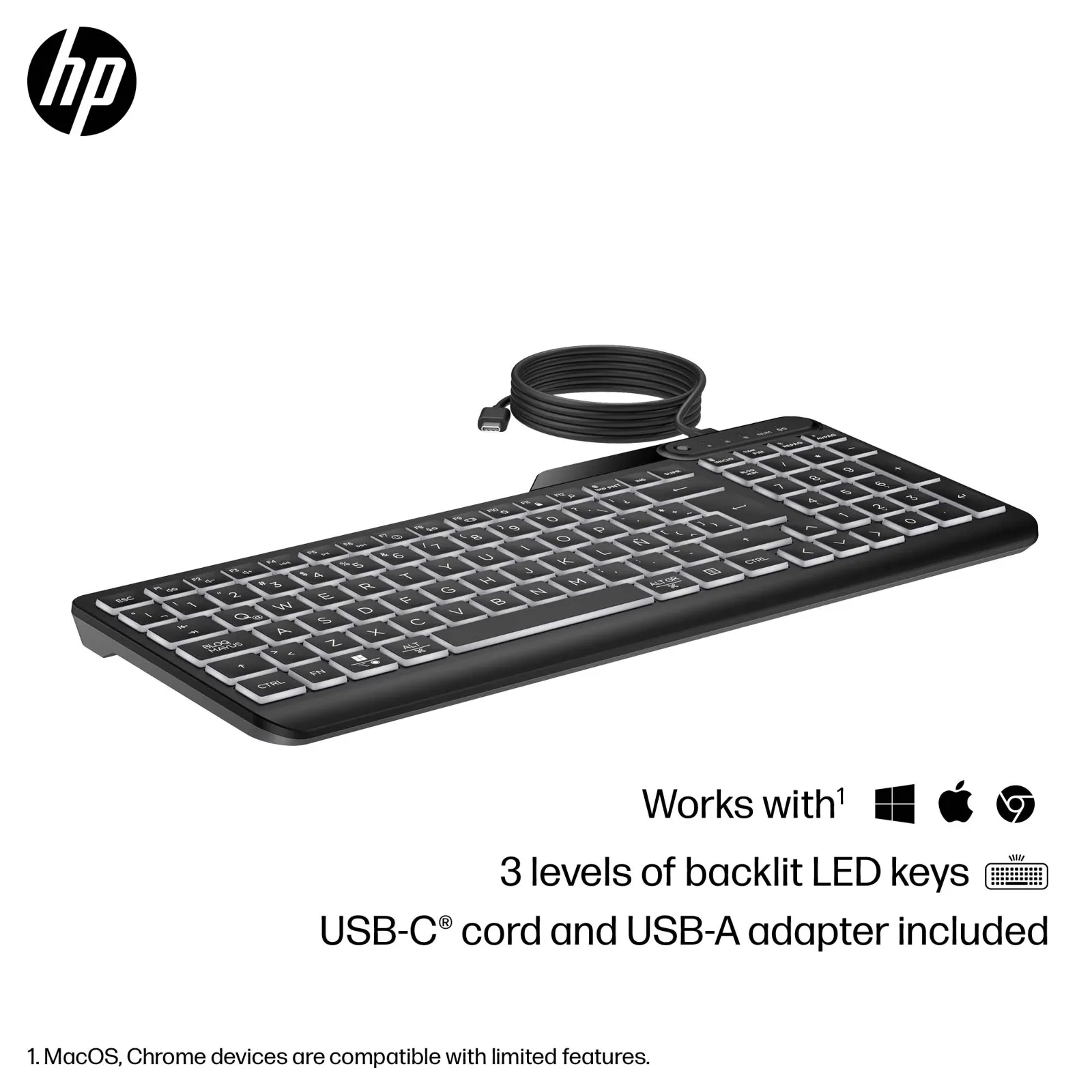 HP 405 Backlit Wired keyboard