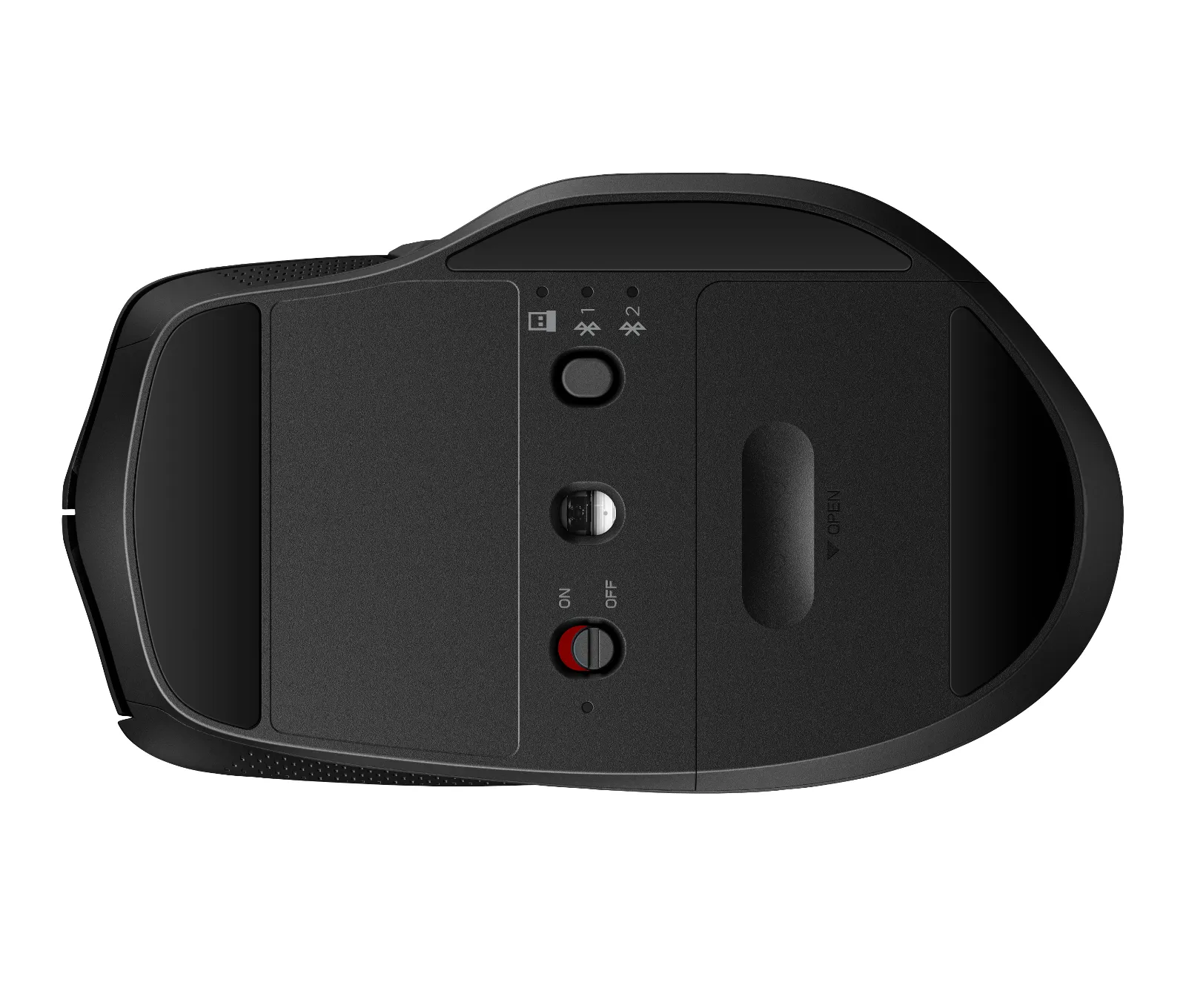 HP 685 Comfort Dual-Mode Mouse, underside view