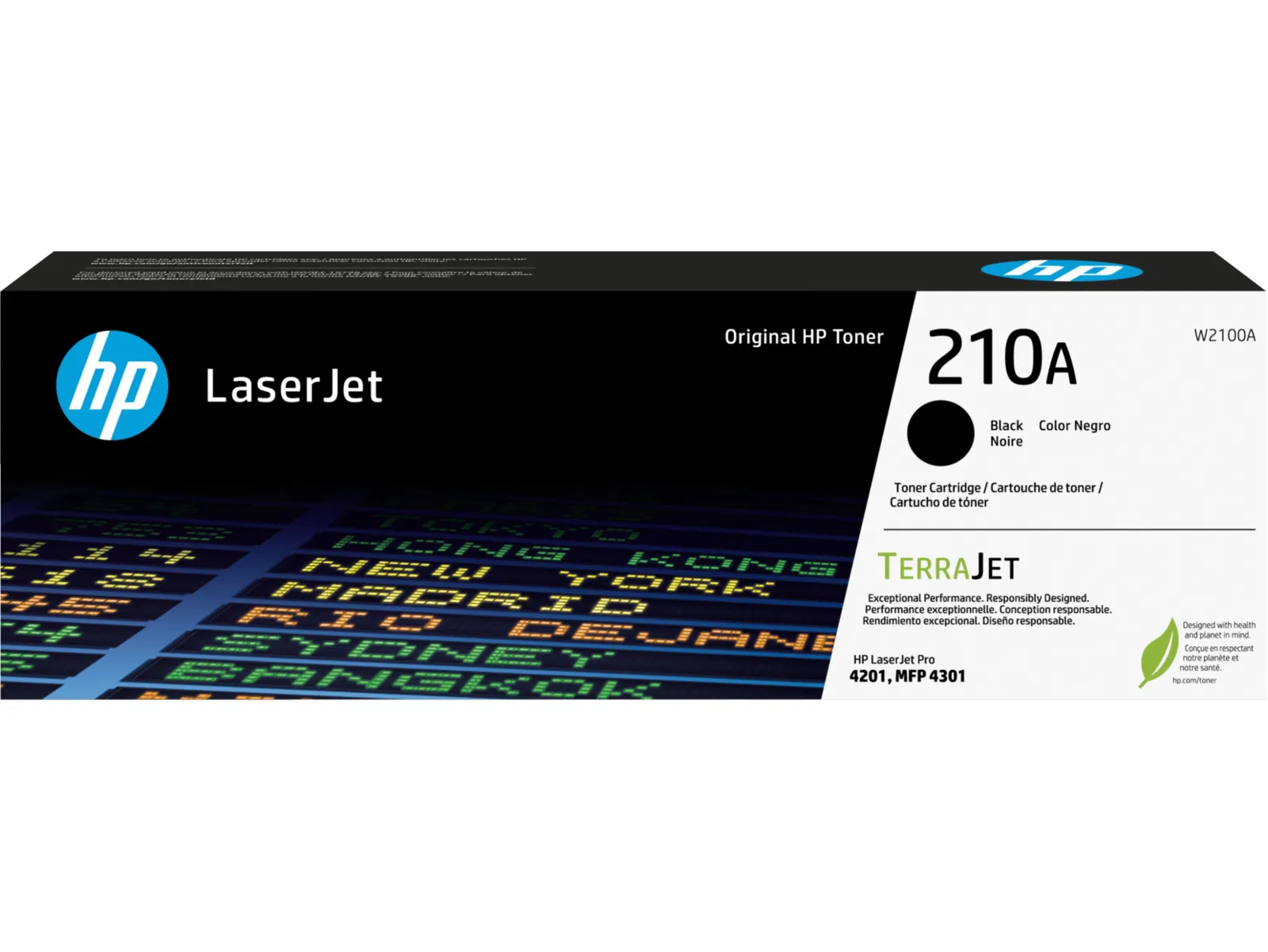 HP 210A Black Original LaserJet Toner Cartridge, front view