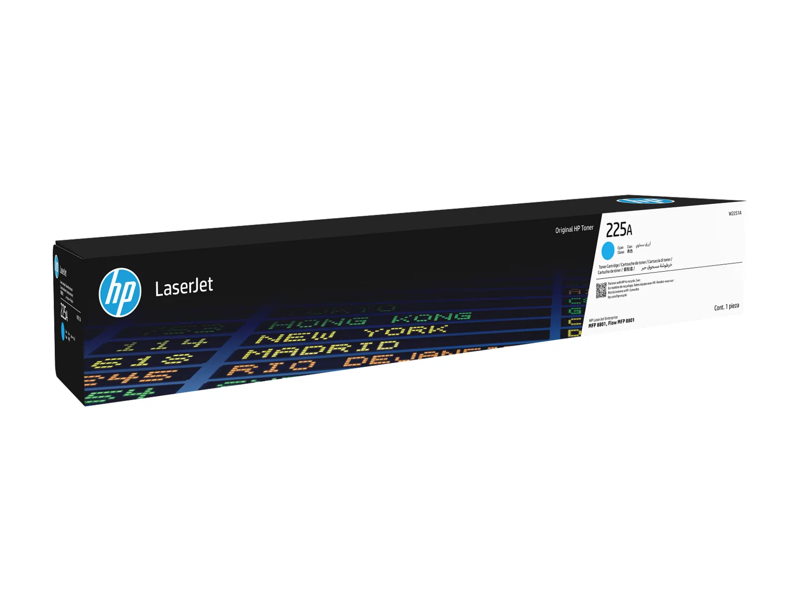 HP 225A Cyan Original LaserJet Toner Cartridge, front view