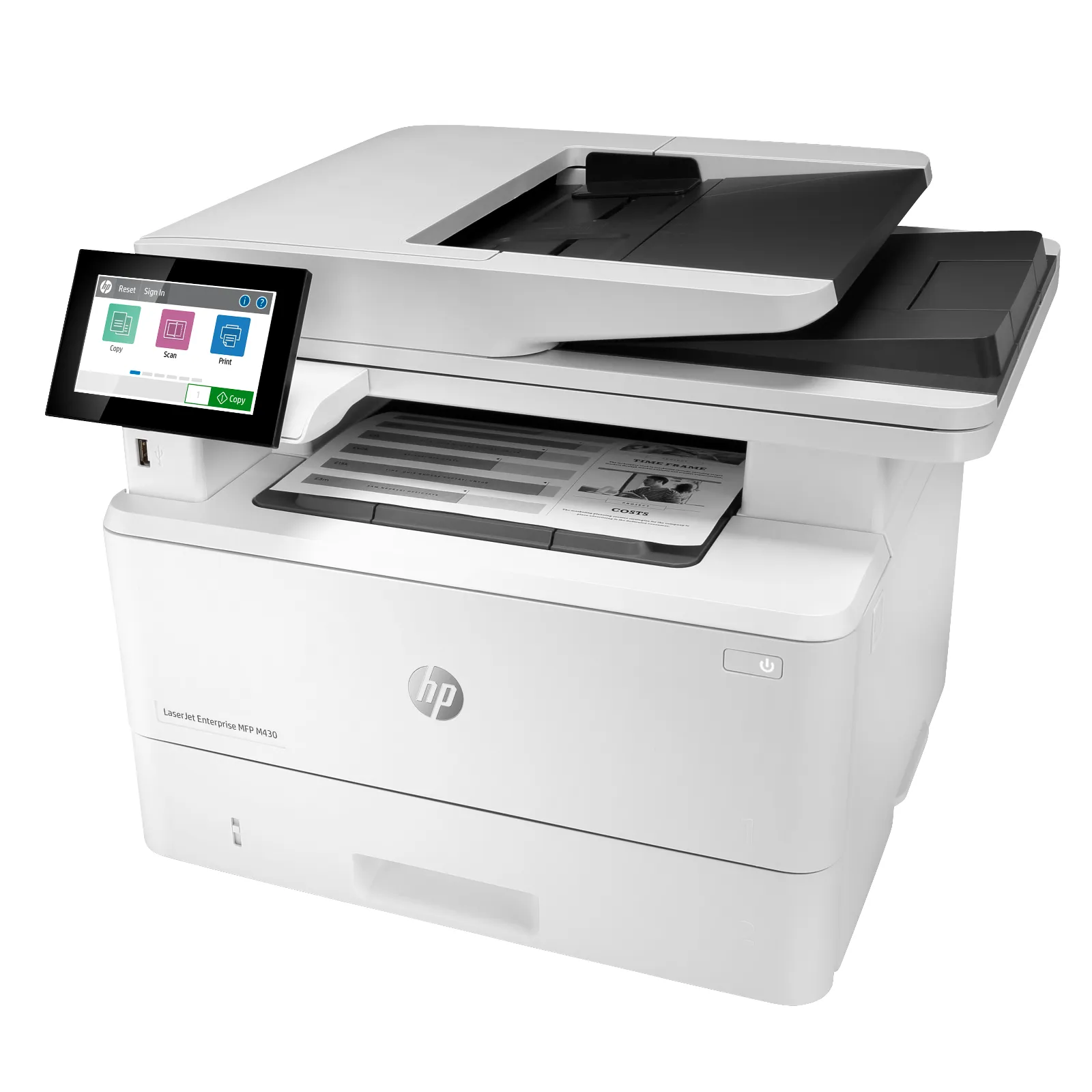 HP LaserJet Enterprise MFP M430f, left side view