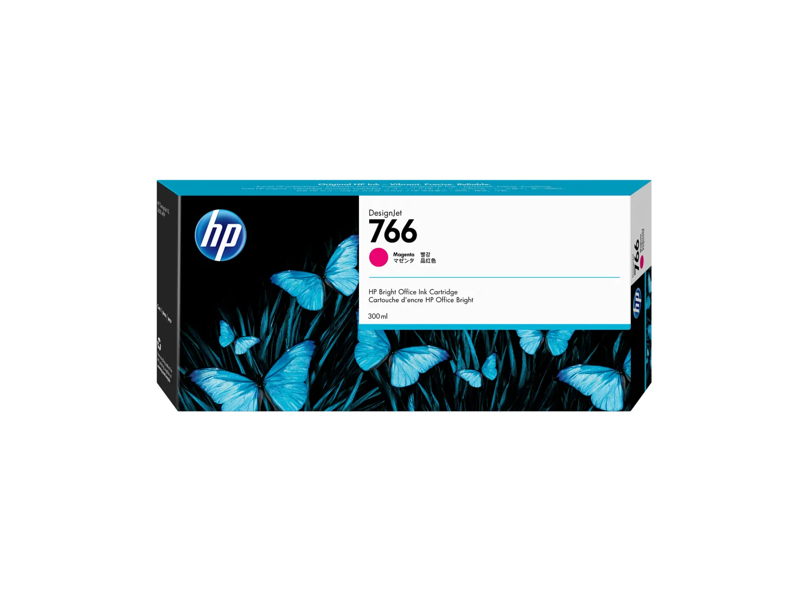 HP 766 300-ml Magenta DesignJet Ink Cartridge, front view