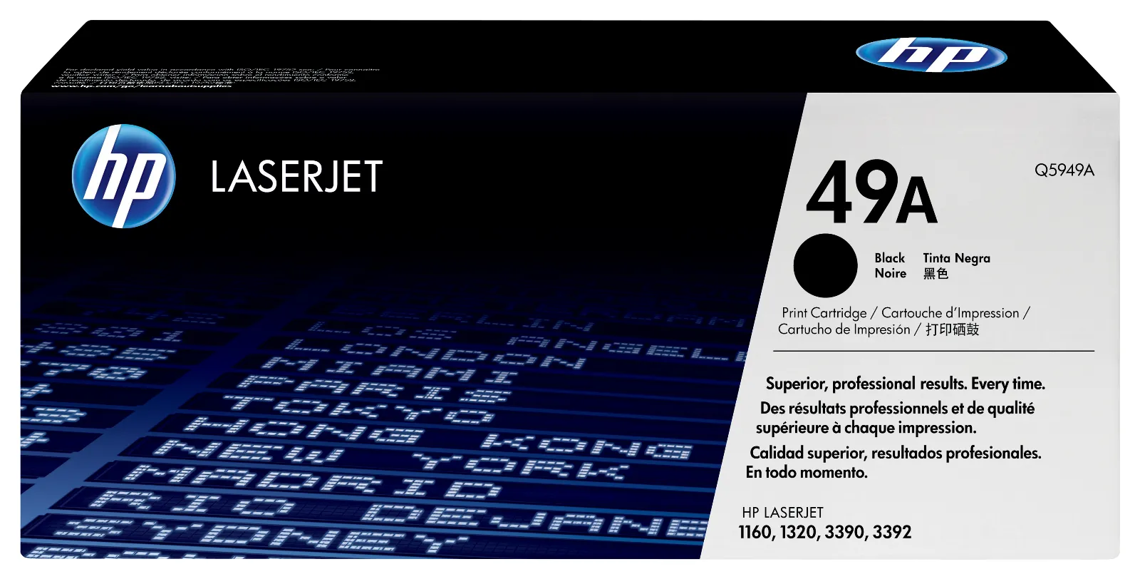HP 49A Black Original LaserJet Toner Cartridge, front view