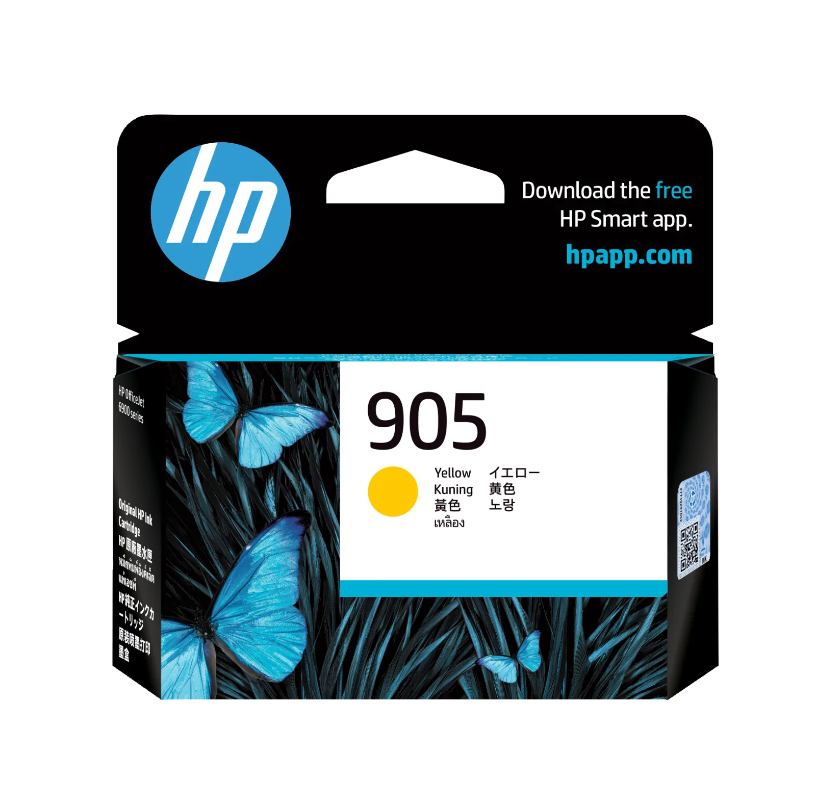HP 905 Yellow Original Ink Cartridge, front view
