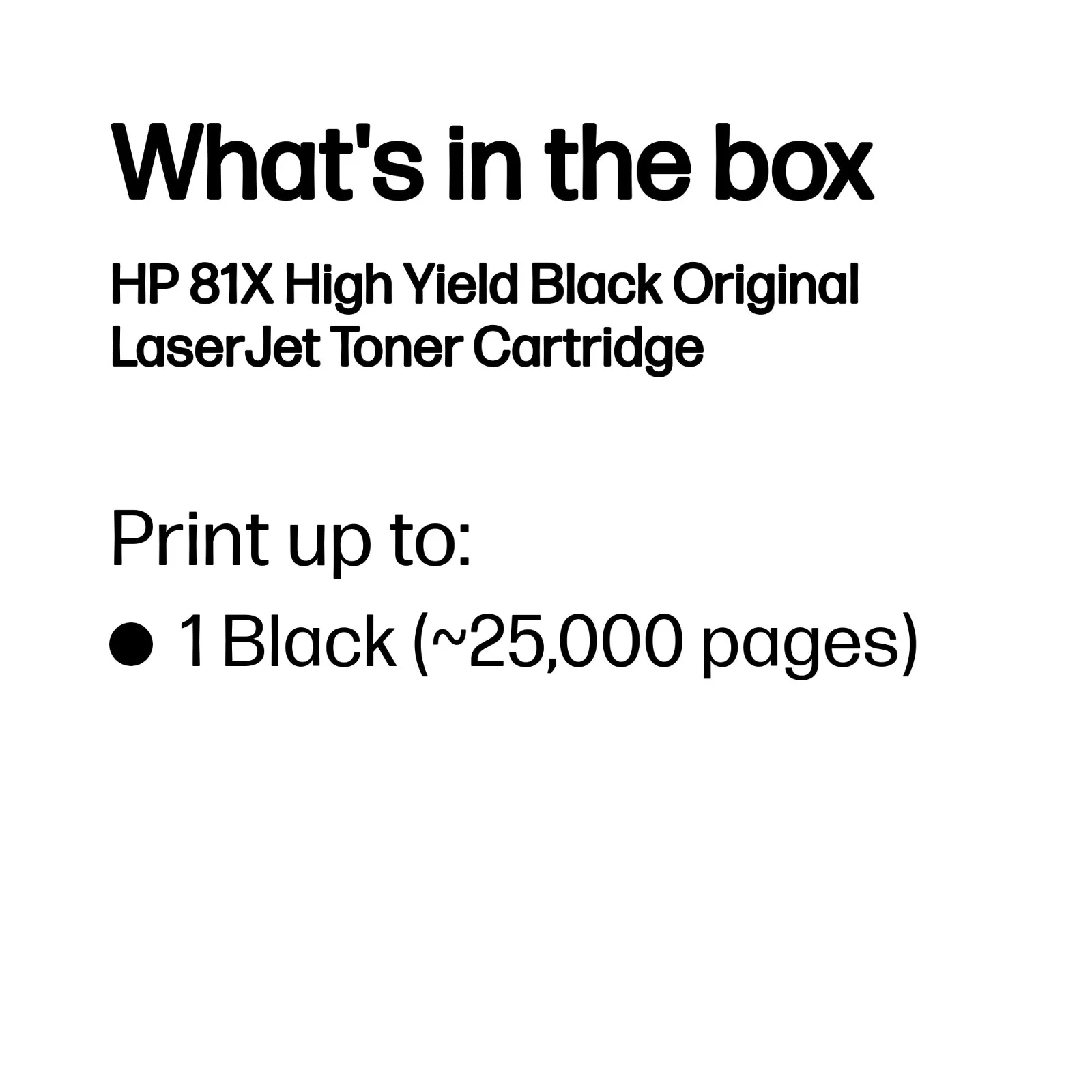 HP 81X High Yield Black Original LaserJet toner cartridge