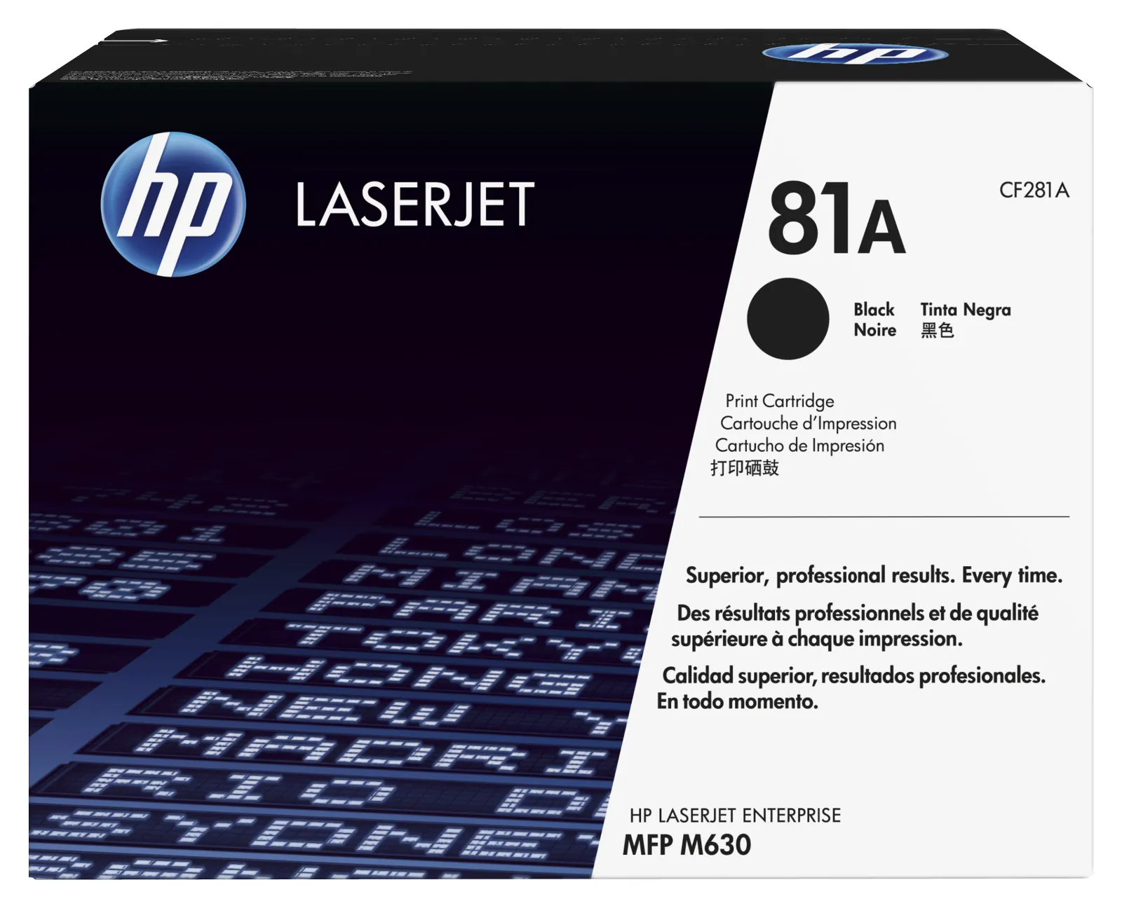HP 81A Black Original LaserJet Toner Cartridge, front view