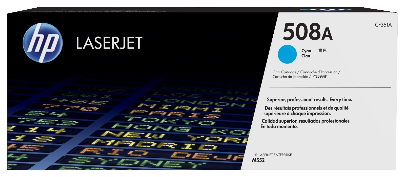 HP 508A Cyan Original LaserJet Toner Cartridge, front view