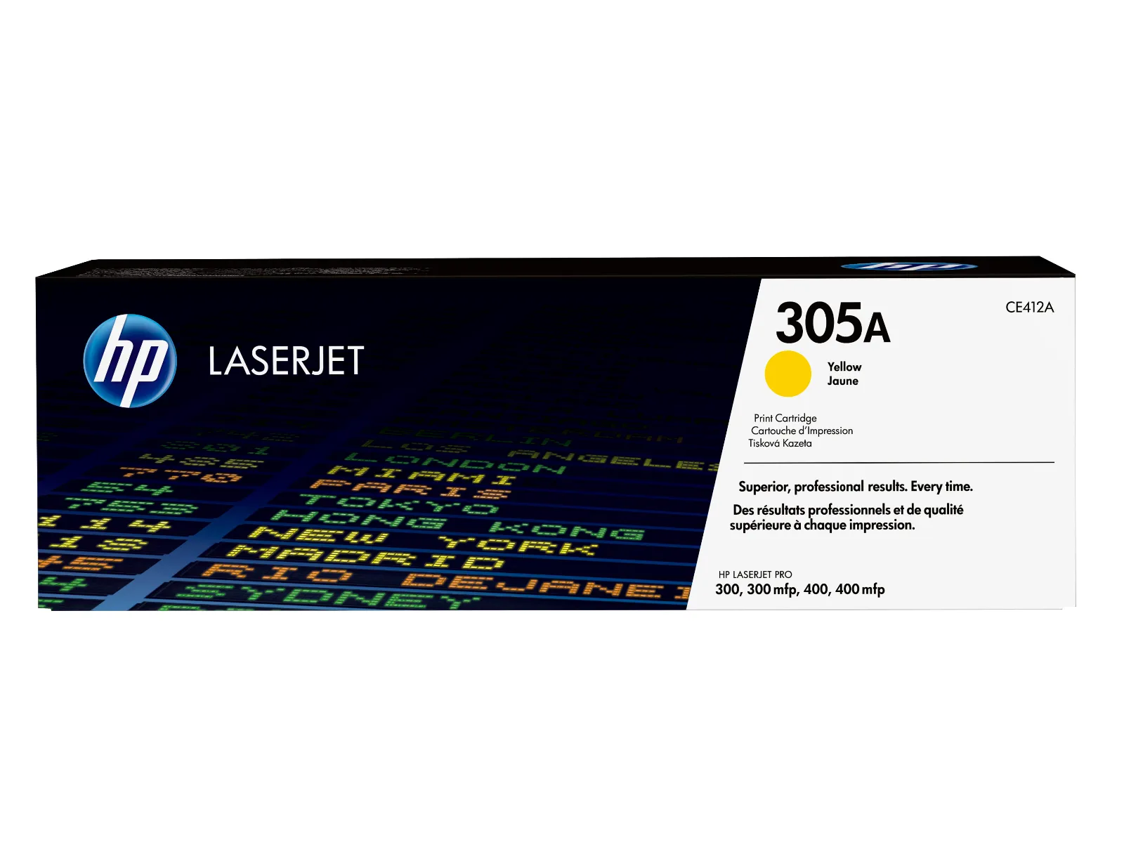HP 305A Yellow Original LaserJet Toner Cartridge, front view