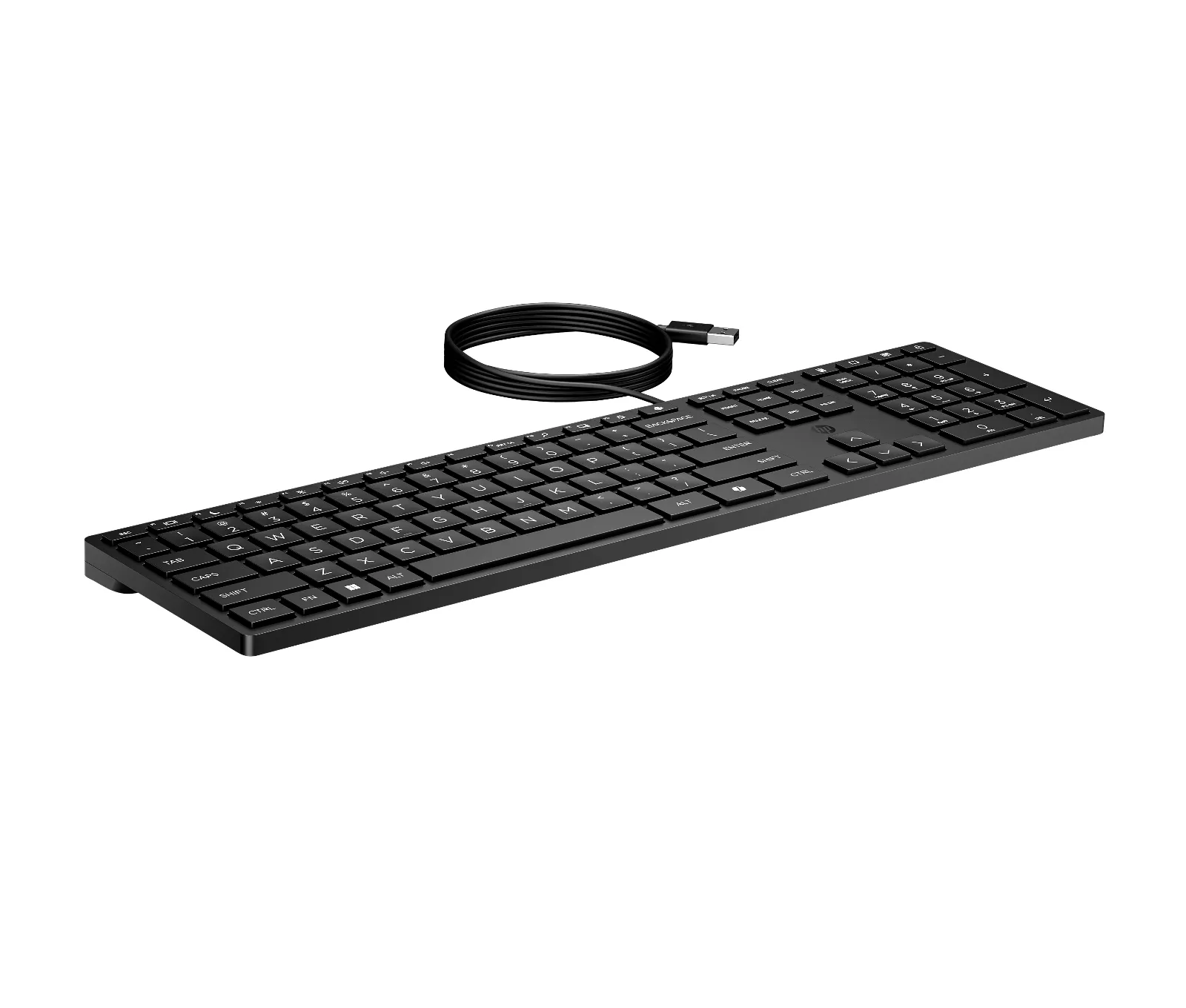 HP Wired Desktop 320K Keyboard, right side view
