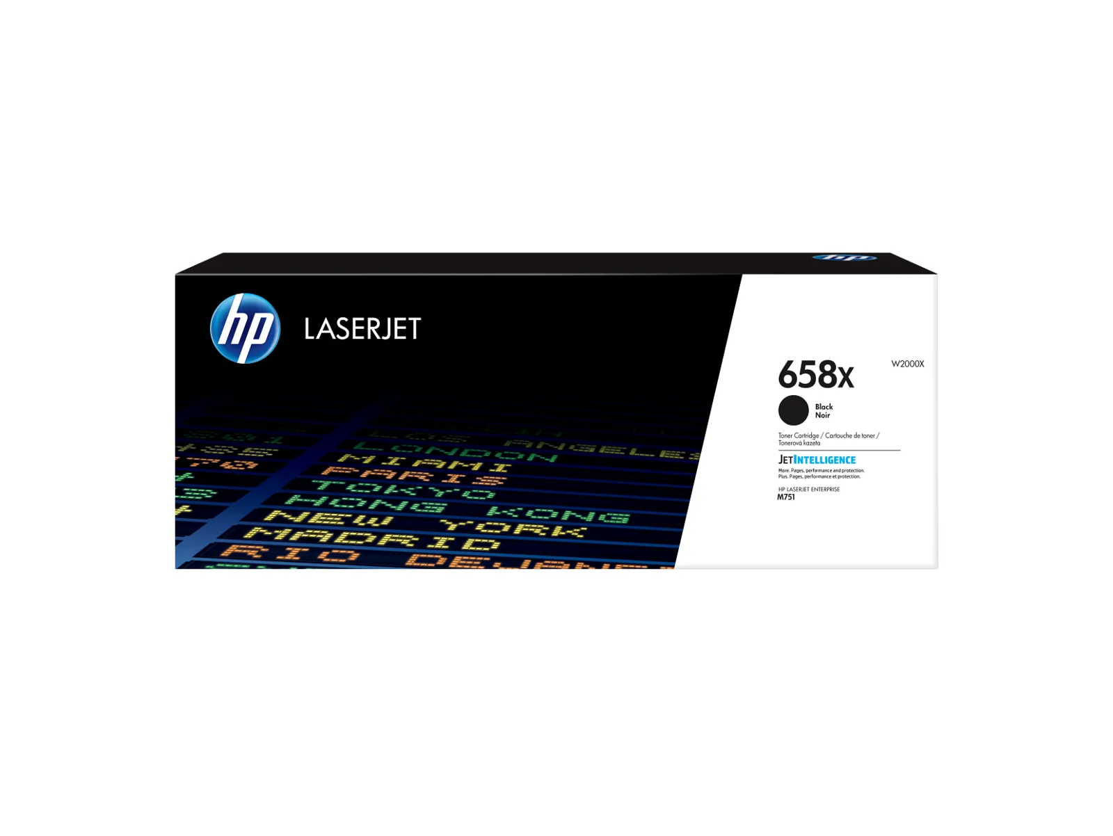 HP 658X High Yield Black Original LaserJet Toner Cartridge, front view
