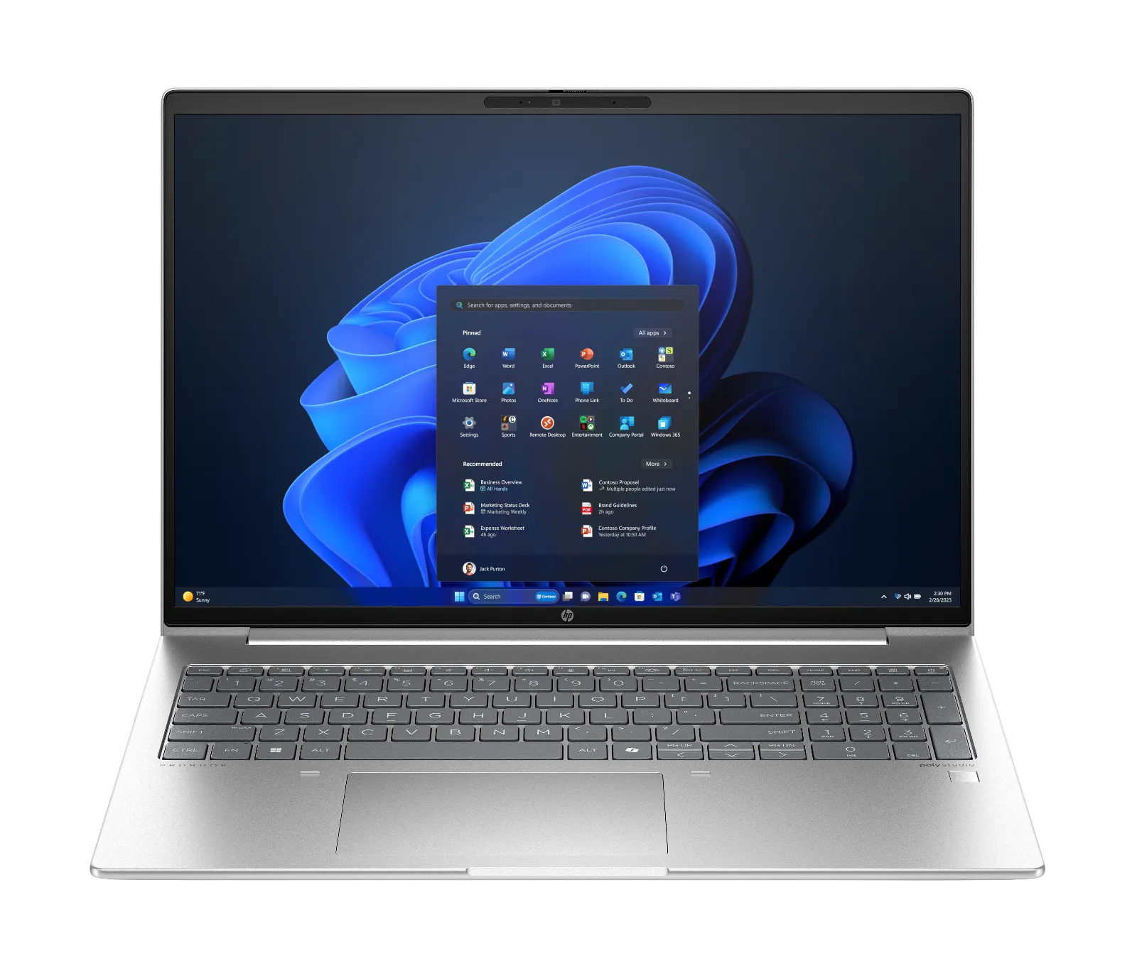 HP ProBook 460 16 inch G11 Notebook PC, front view