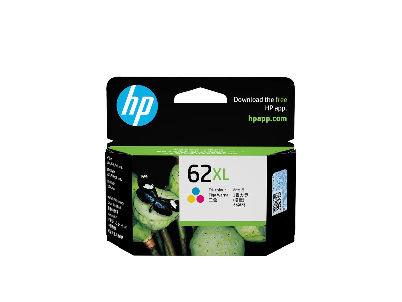 HP 62XL High Yield Tri-color Original Ink Cartridge, front view