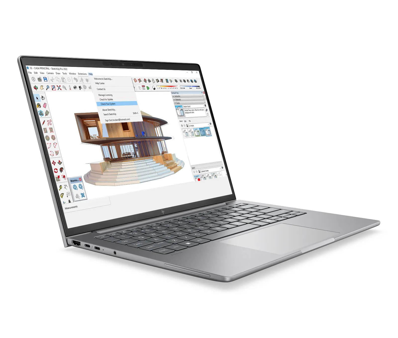 HP ZBook 8 G2a 14 inch Mobile Workstation PC, right side view