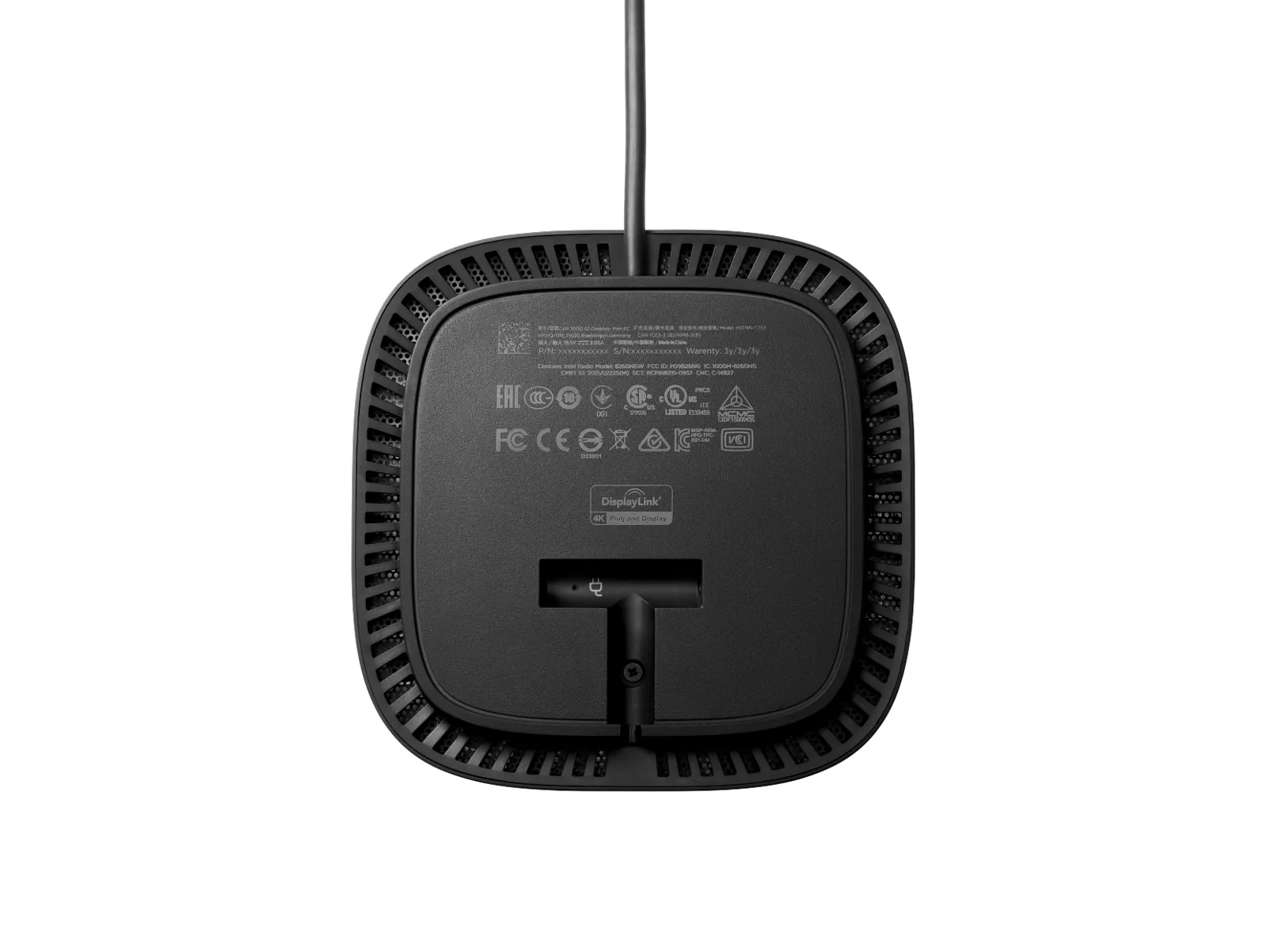 HP USB-C/A Universal Dock G2, underside view