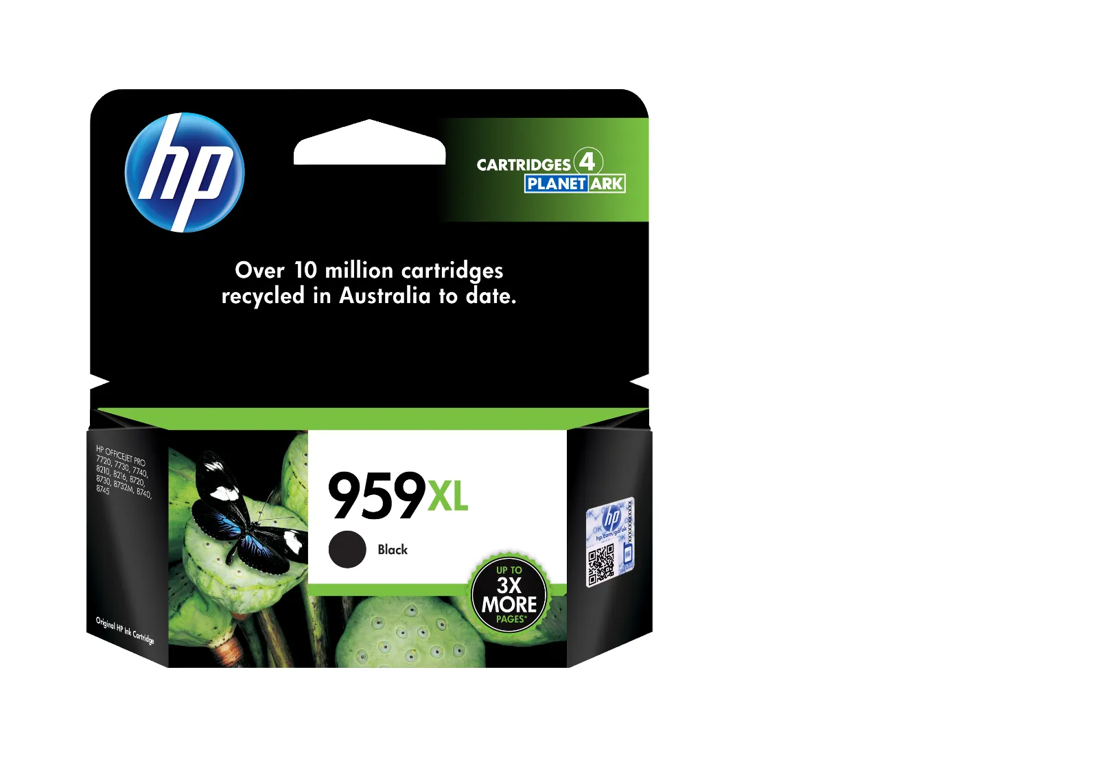 HP 955XL High Yield Cyan Original Ink Cartridge, front view