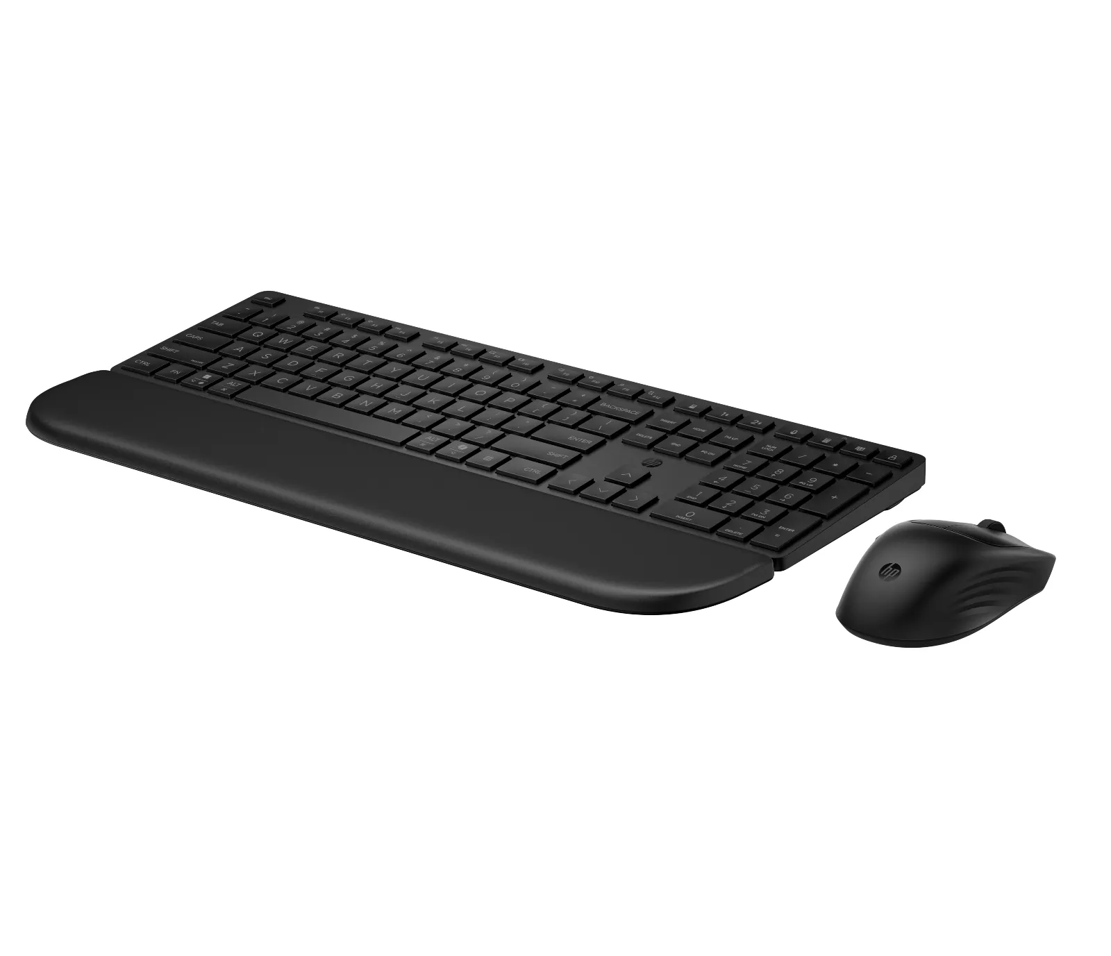 HP Multi-Device Dual-Mode Mouse and Keyboard Combo with Palm Rest 585C, left side view
