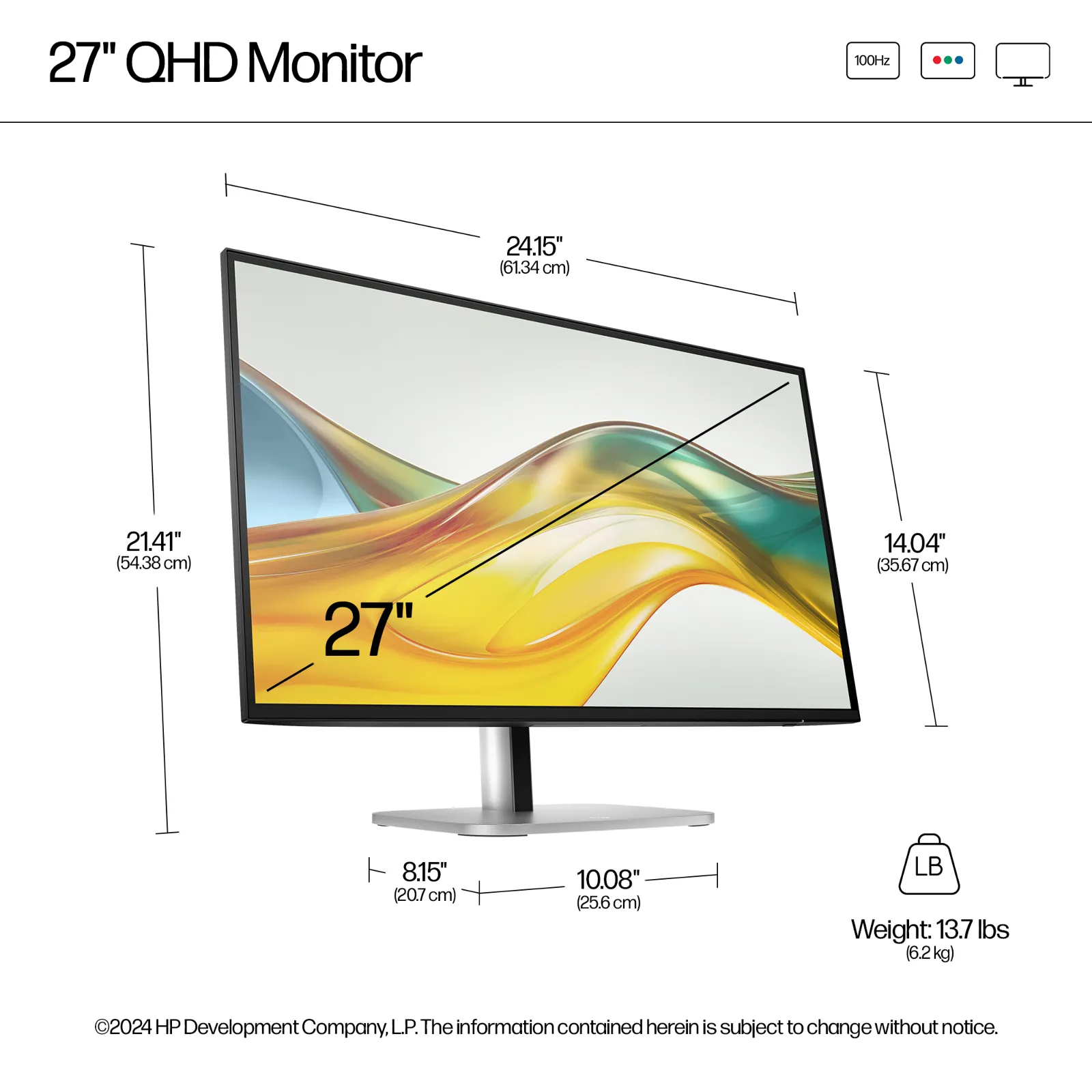 HP Series 5 Pro 27 inch QHD Monitor - 527pq computer monitor
