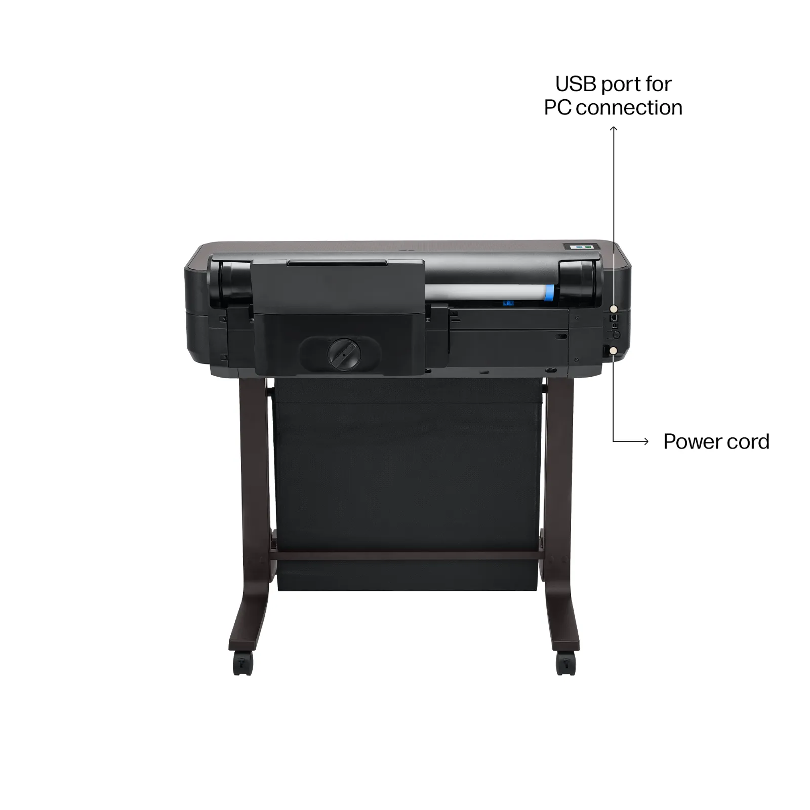 HP DesignJet T650 24-in Printer, rear view