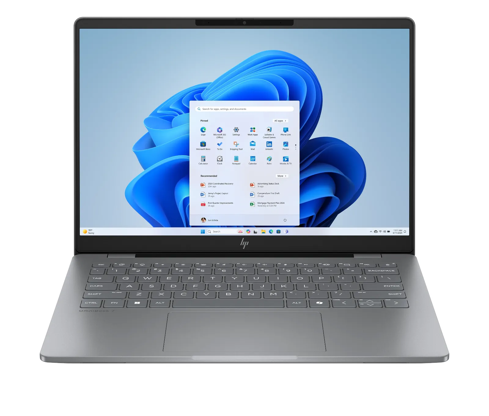 HP OmniBook 7 Laptop AI 14-fr0056TU, front view