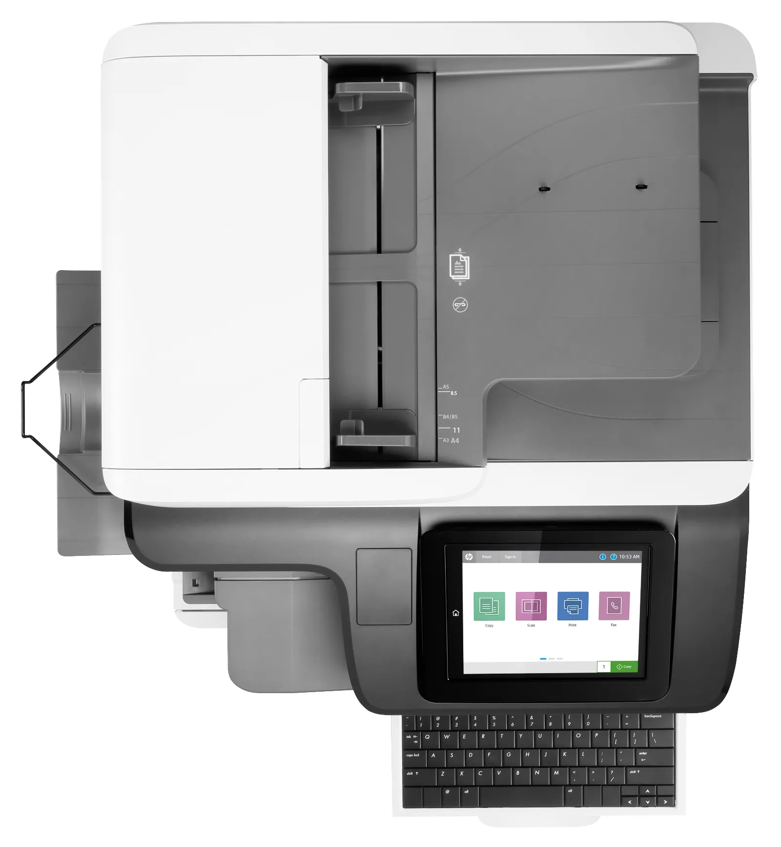 HP Color LaserJet Enterprise Flow MFP M776zs, top view