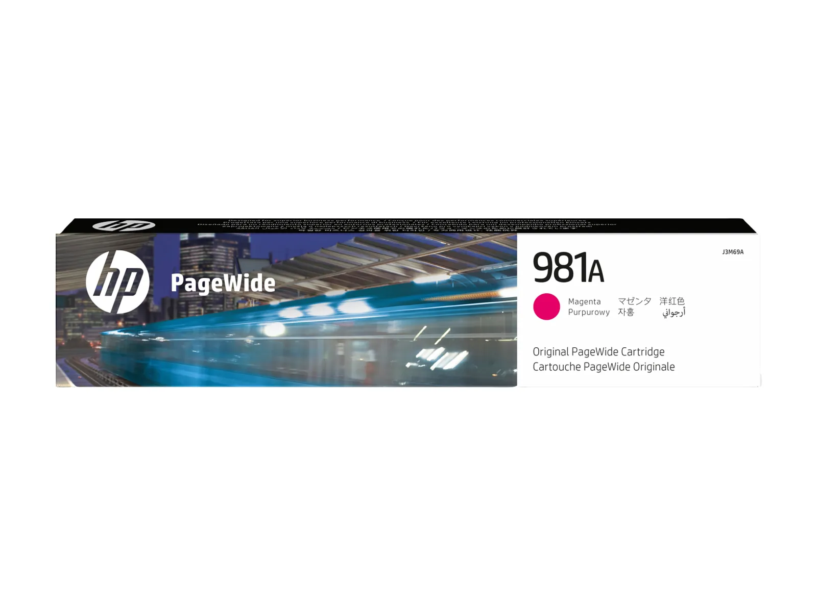 HP 981A Magenta Original PageWide Cartridge, front view