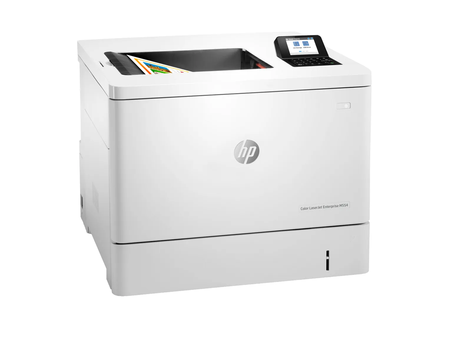 HP Color LaserJet Enterprise M554dn Printer, right side view