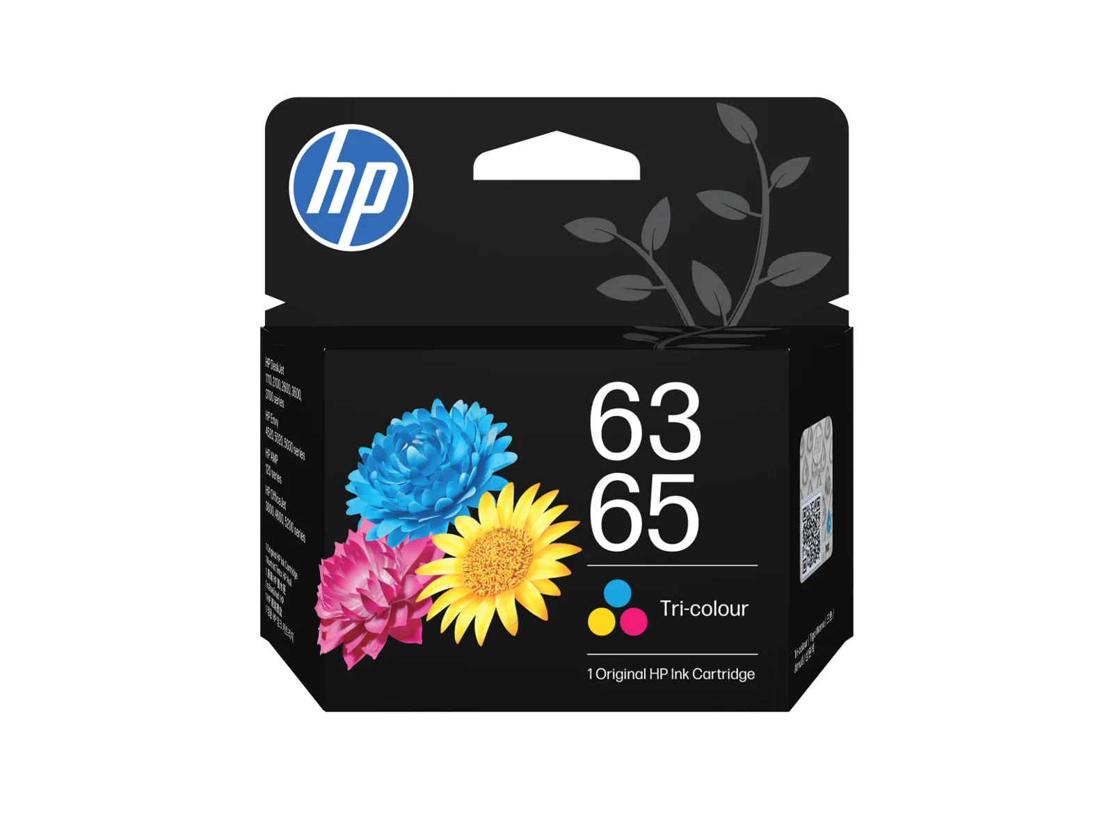 HP 63/65 Tri-color Original Ink Cartridge, front view