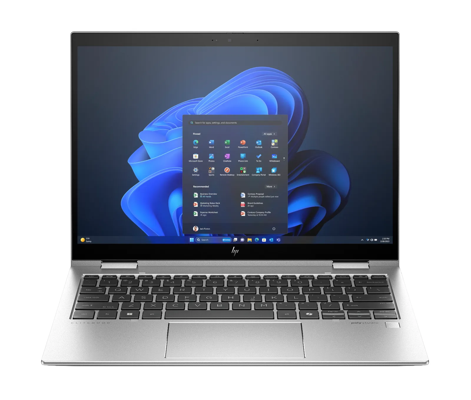 HP Elite x360 830 13 inch G11 2-in-1 Notebook PC, front view