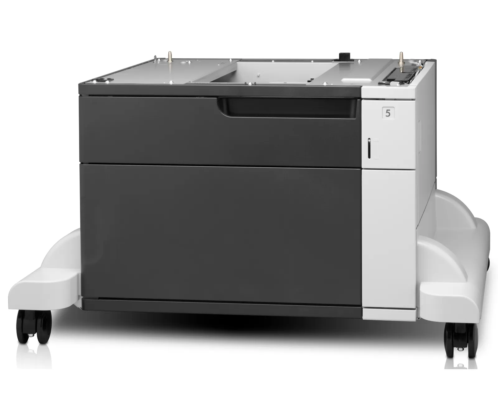 HP LaserJet 1x500-sheet Feeder with Cabinet and Stand, left side view